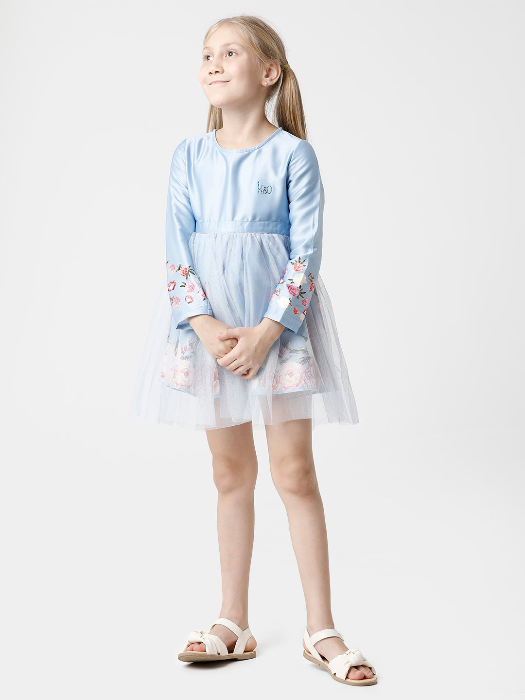 Floral Printed Blue Dress