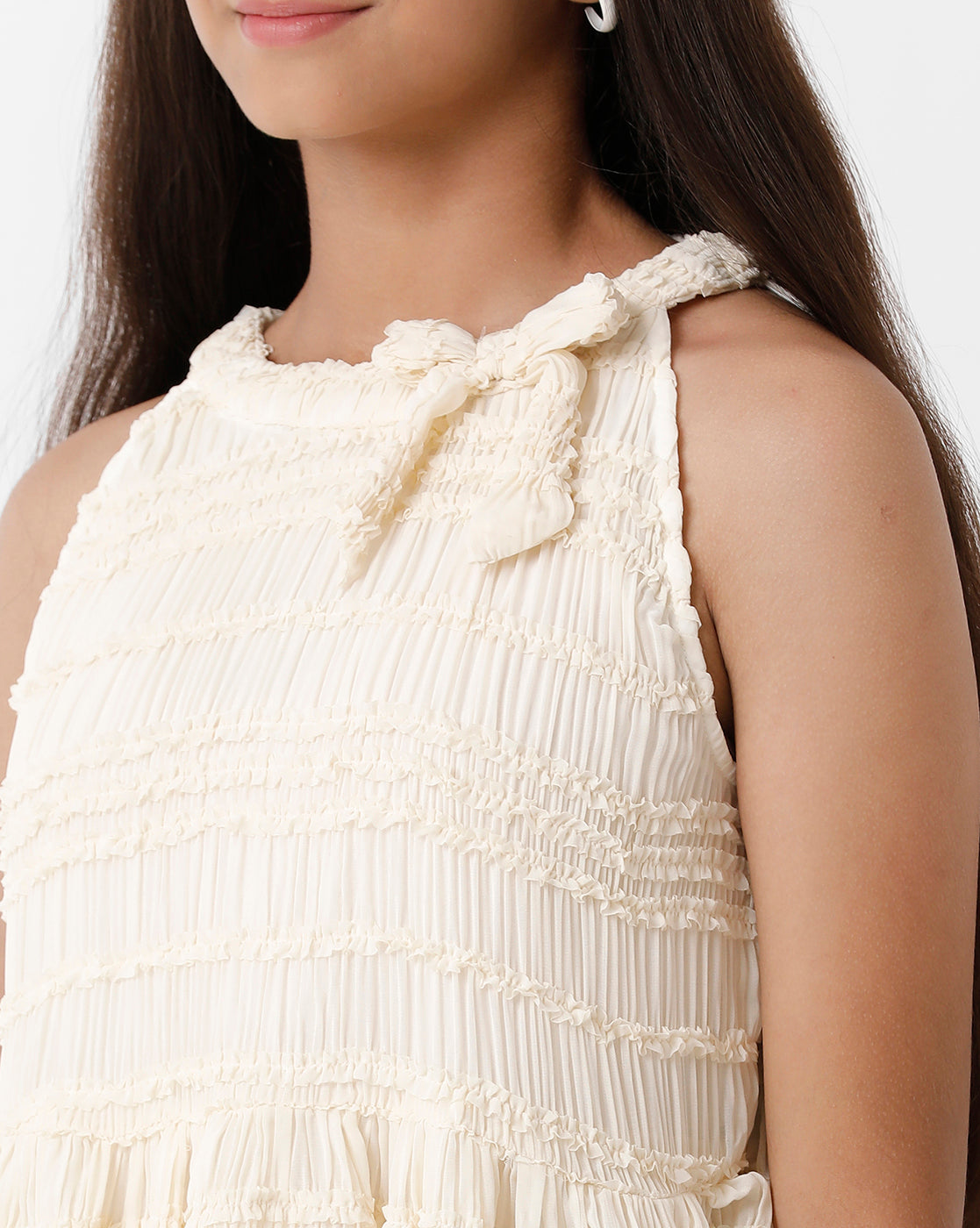 Off-White Pleated Dress