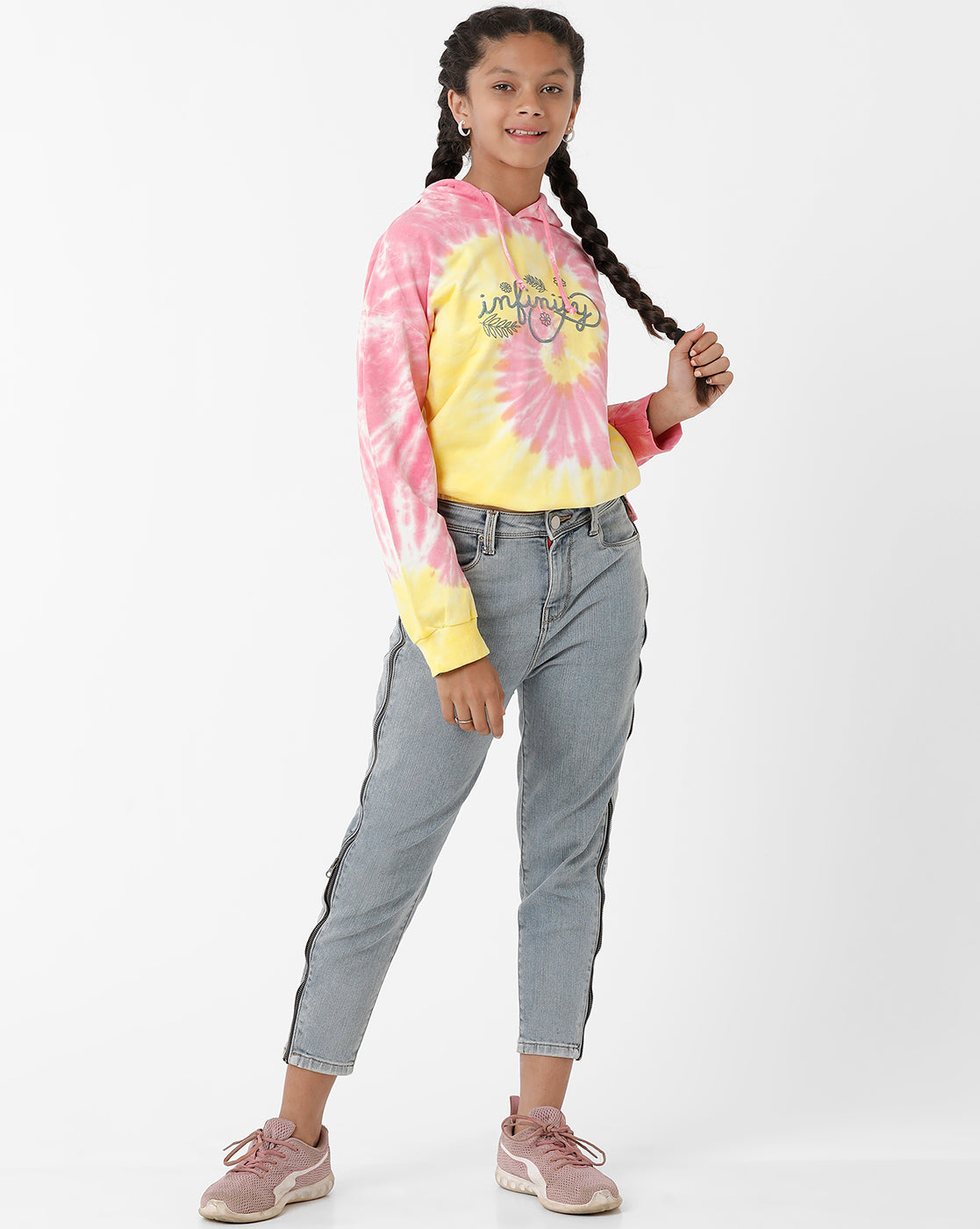 Tie & Dye Print Pink Sweatshirt
