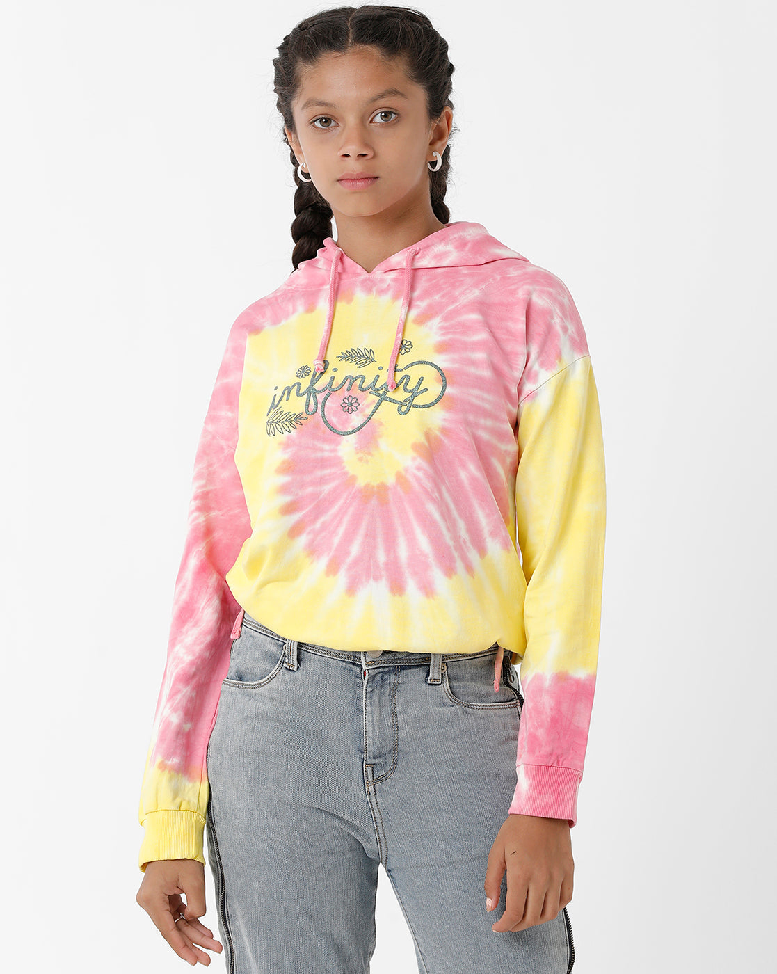 Tie & Dye Print Pink Sweatshirt