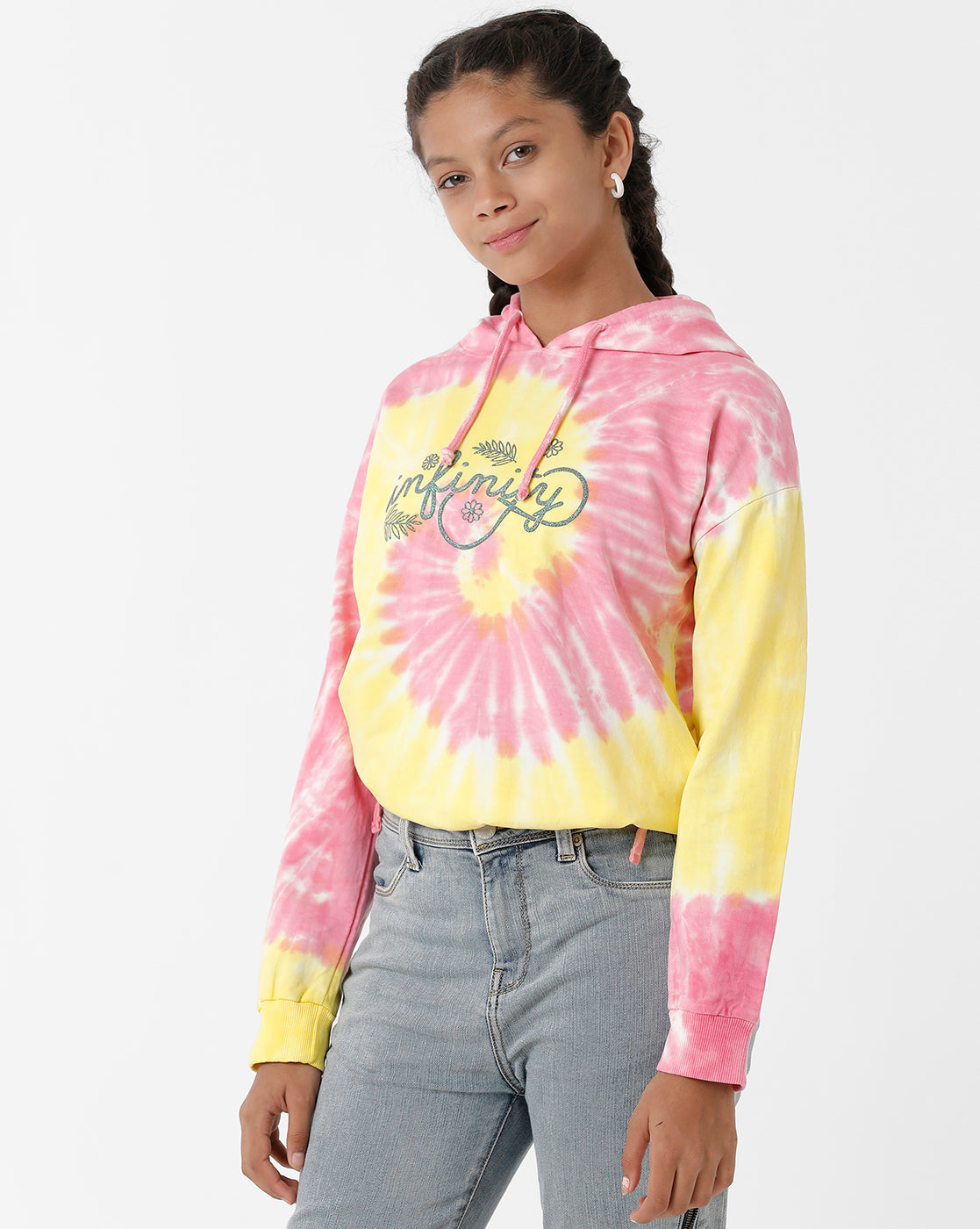 Tie & Dye Print Pink Sweatshirt