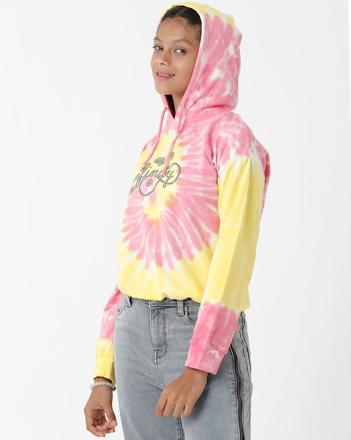 Tie & Dye Print Pink Sweatshirt