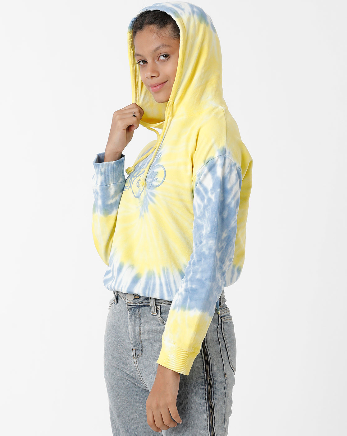 Tie & Dye Print Yellow Sweatshirt