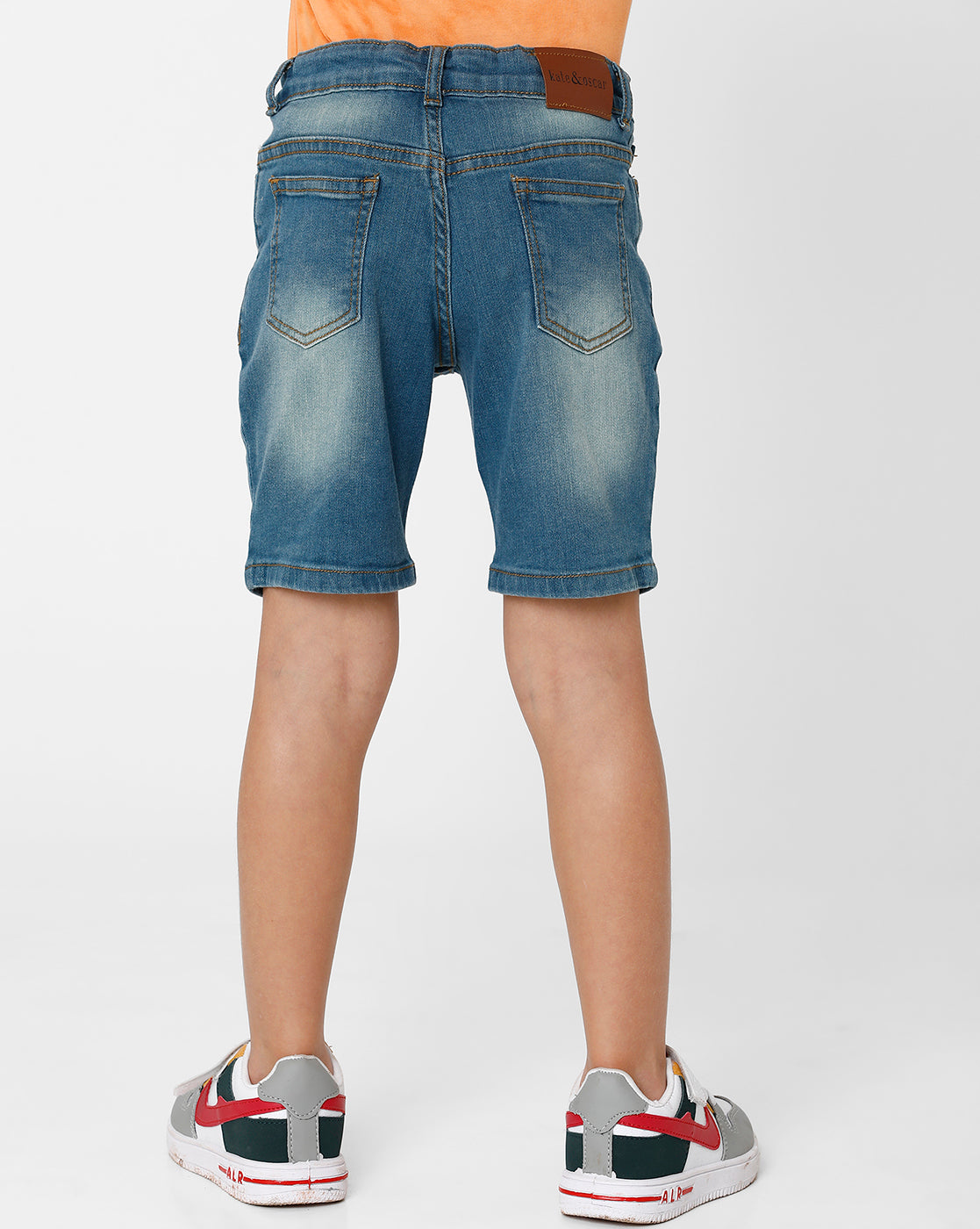 Blue Faded Denim Shorts