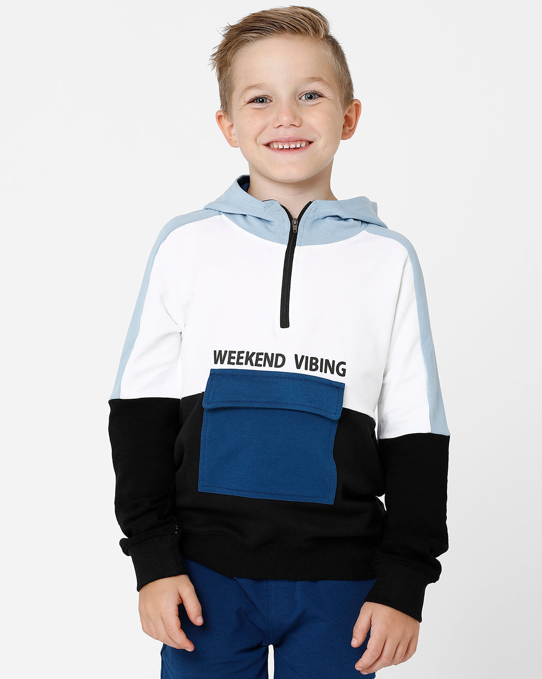 Blue Hooded Sweatshirt
