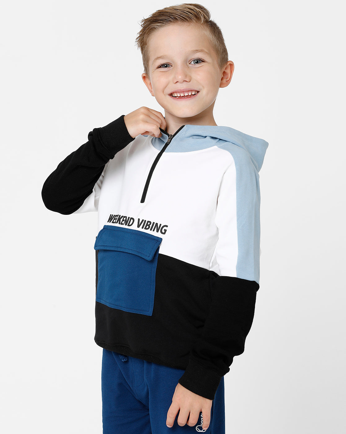 Blue Hooded Sweatshirt