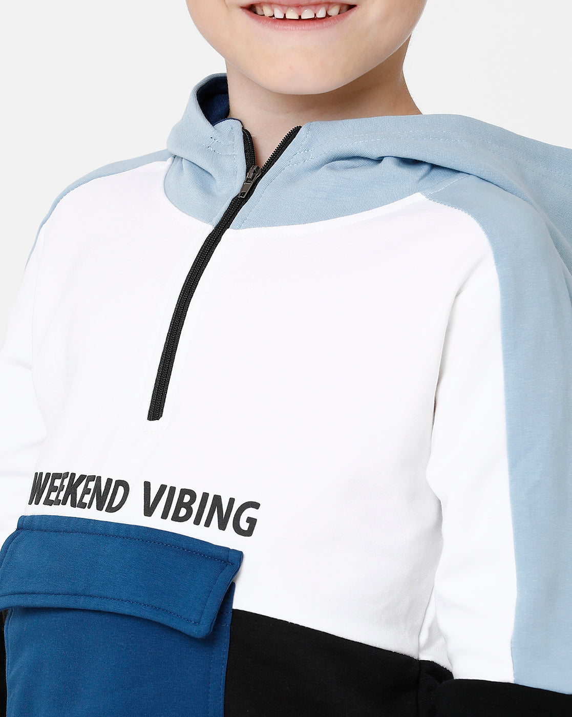 Blue Hooded Sweatshirt