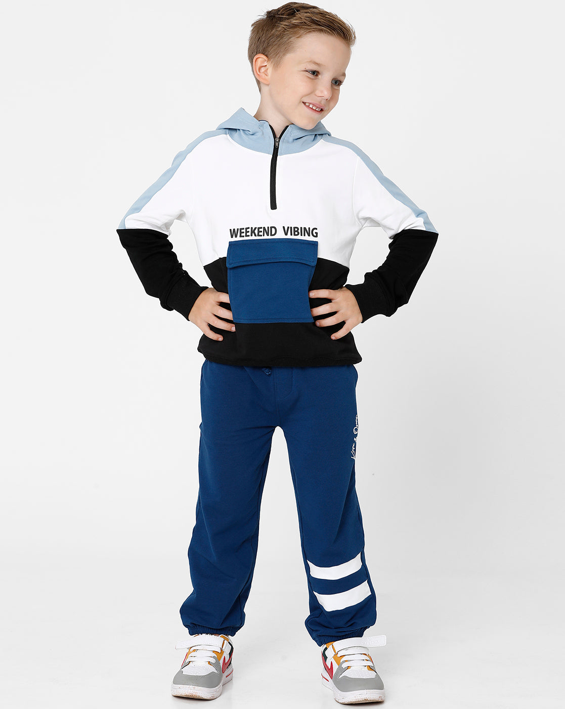 Blue Hooded Sweatshirt