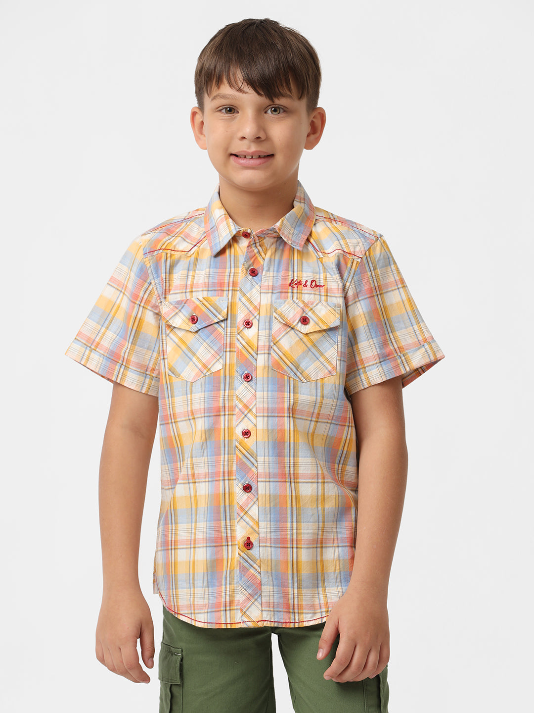 Boys Check shirt with Bias pockets