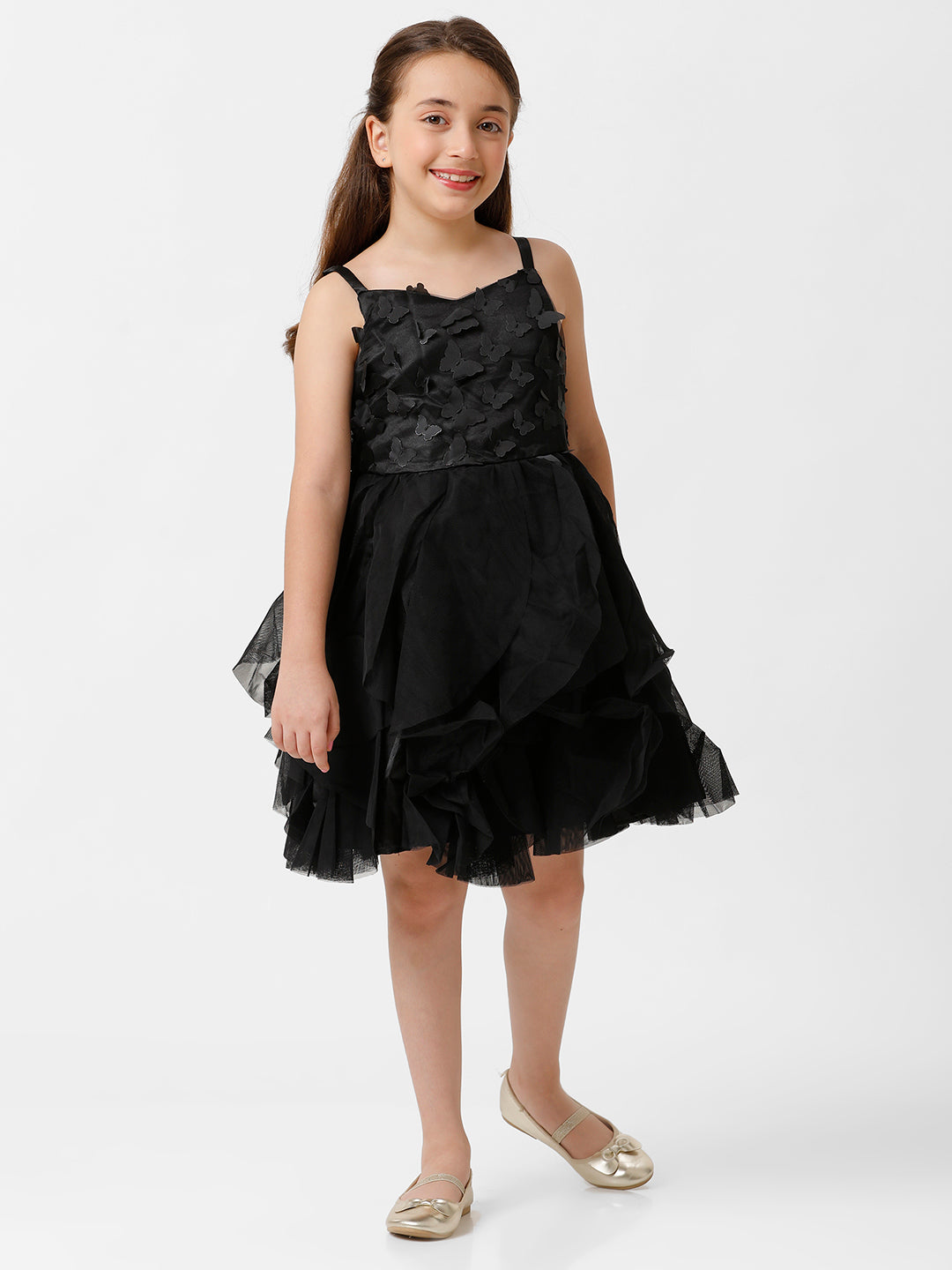 Girls 3D Butterfly Party Wear Dress