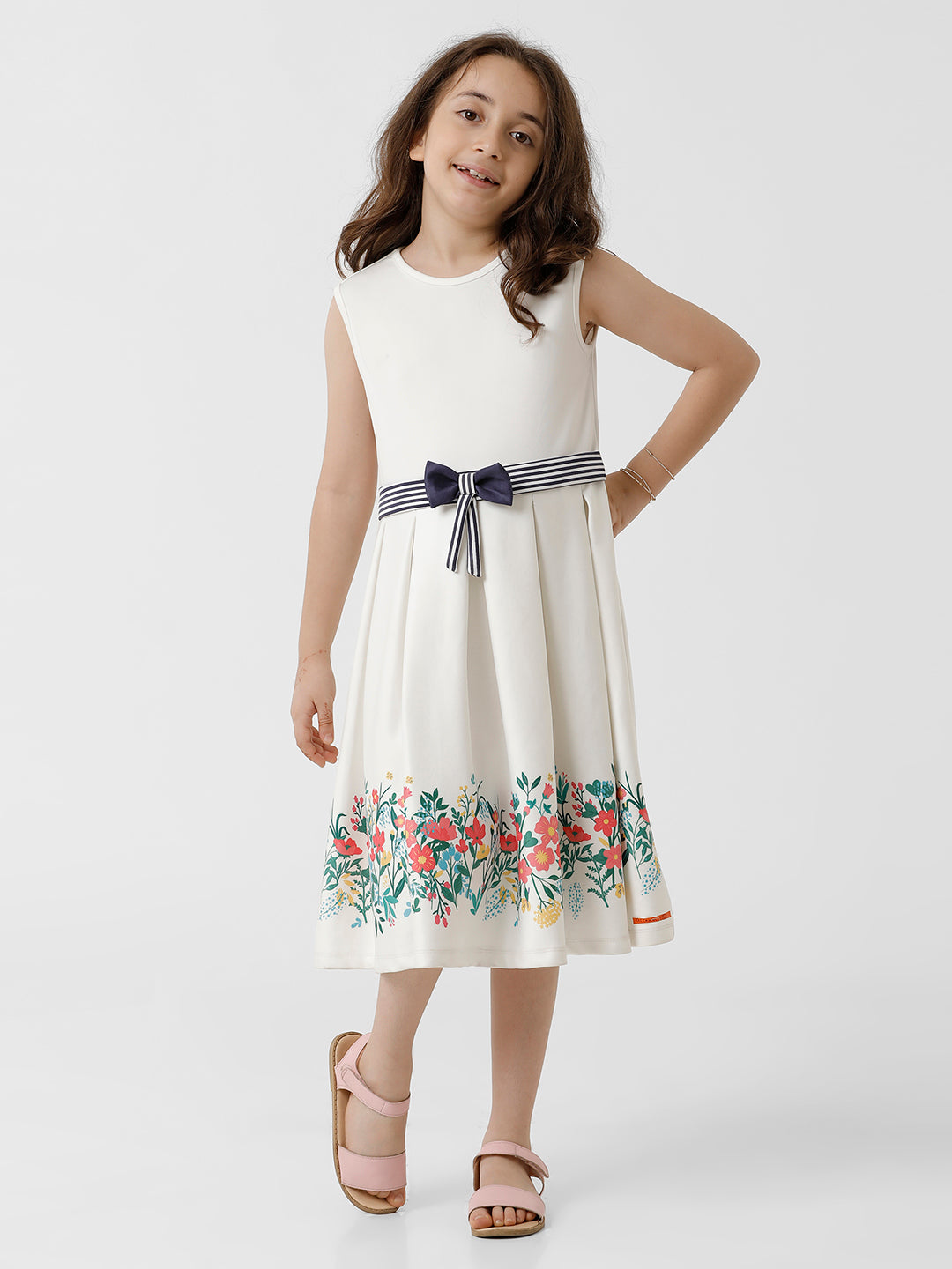 Girls Scuba Floral Printed Dress