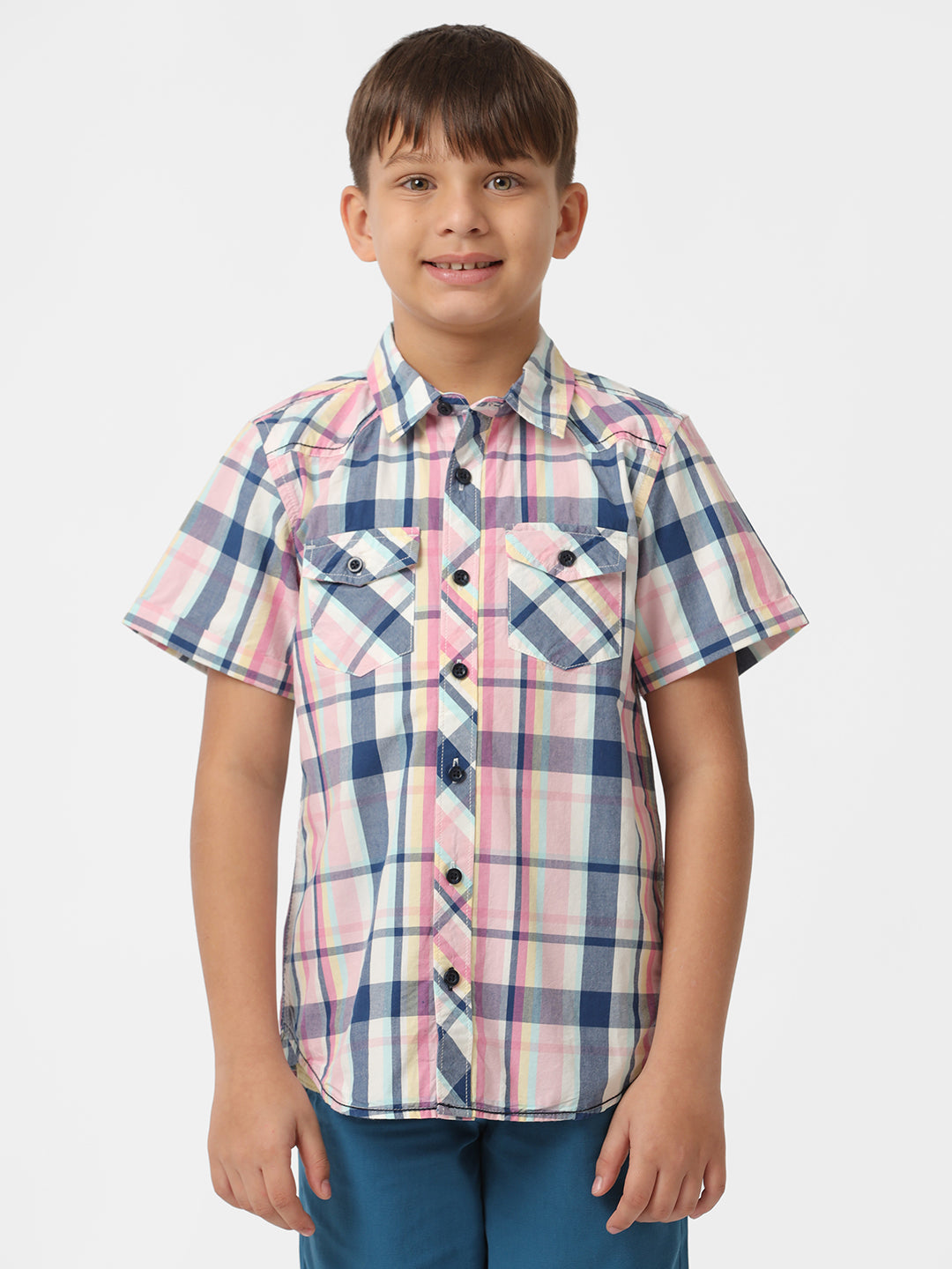 Boys Check shirt with Bias pockets