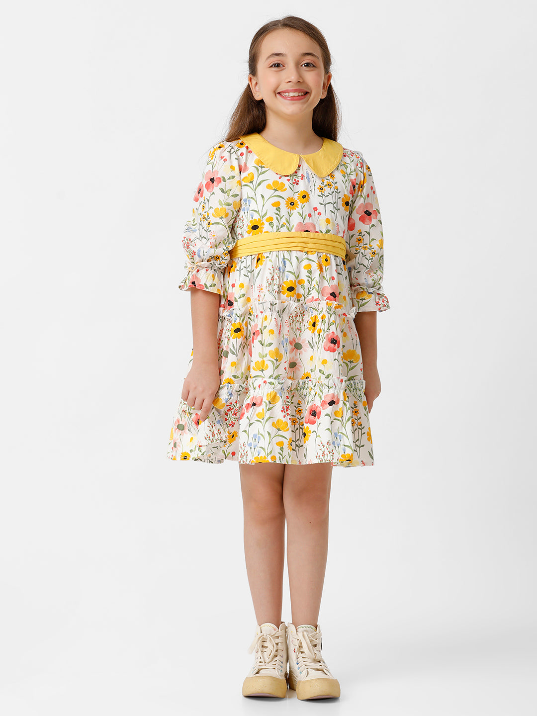 Girls Floral Printed Dress