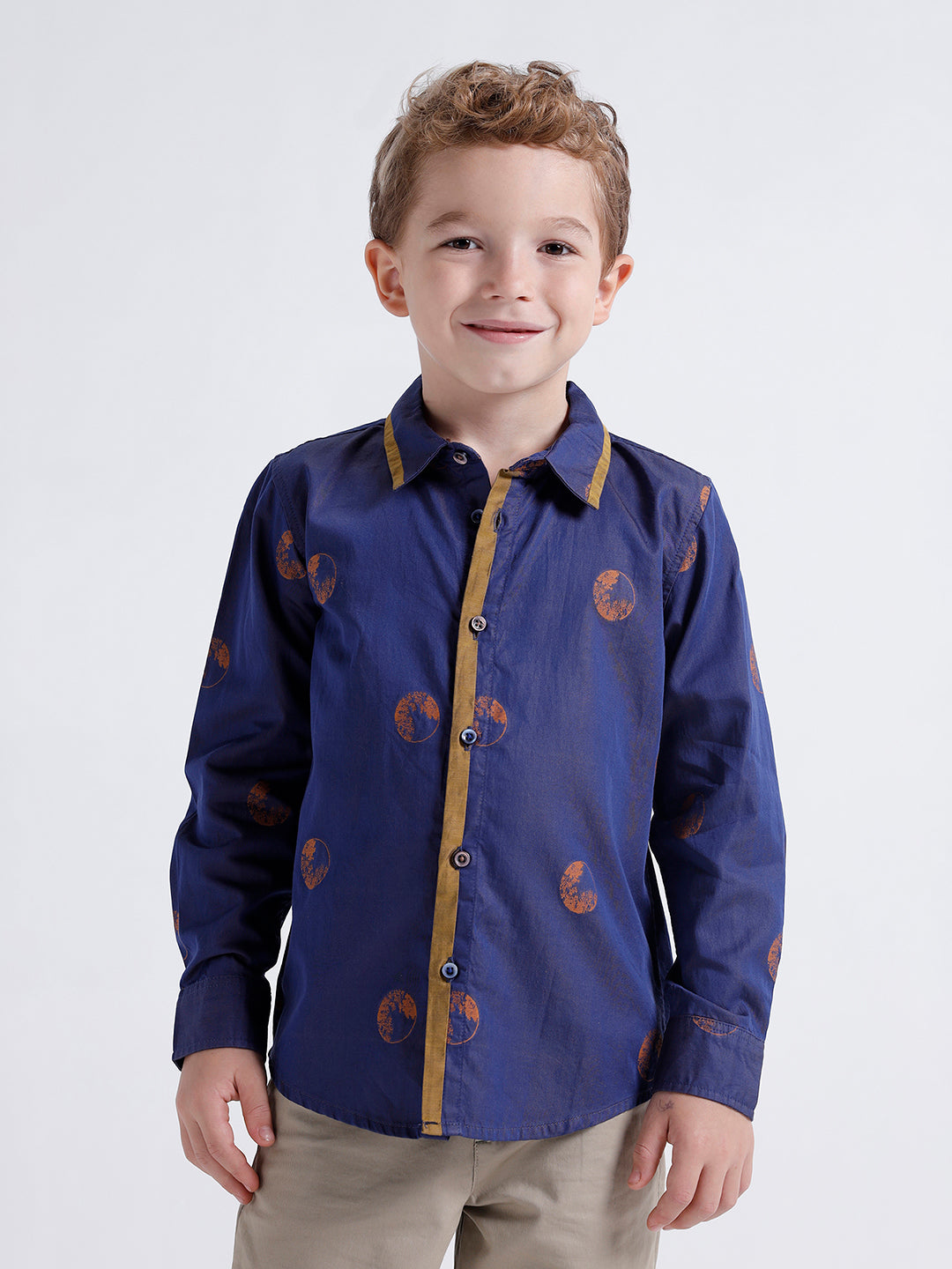 Boys Long sleeve shirt with contrast bomomg