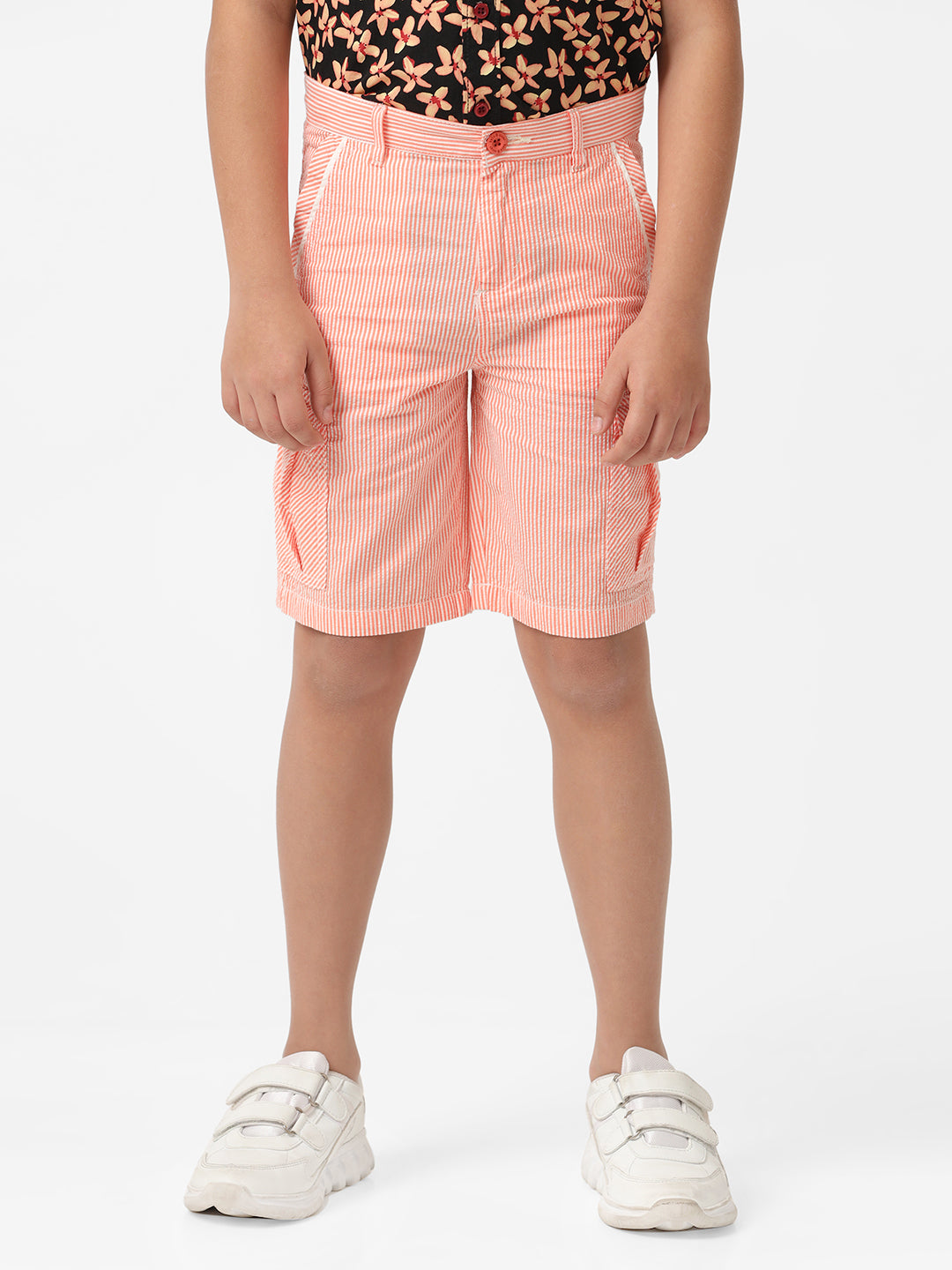 Boys seersucker striped Cargo shorts