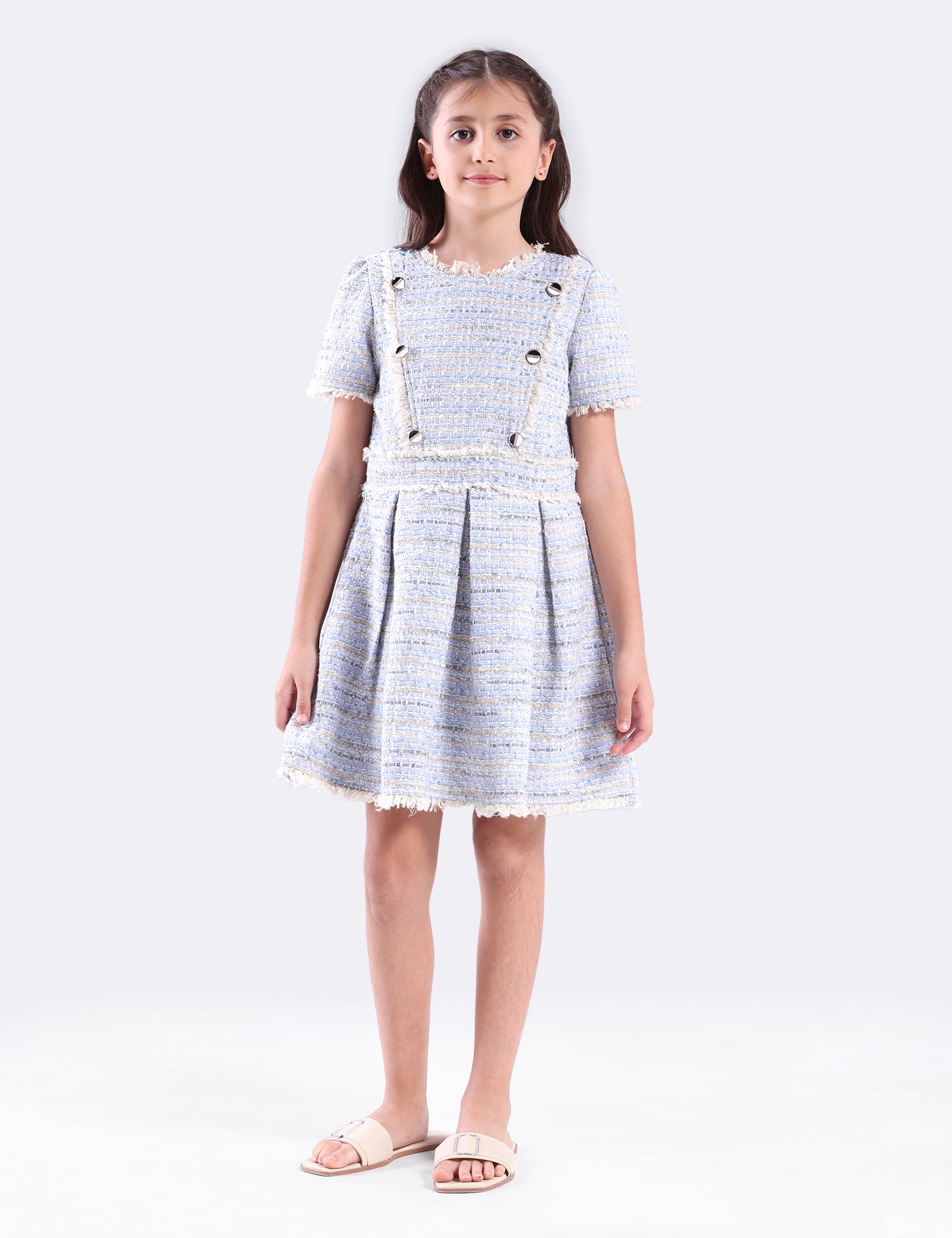 Girls Dress with fancy buttons