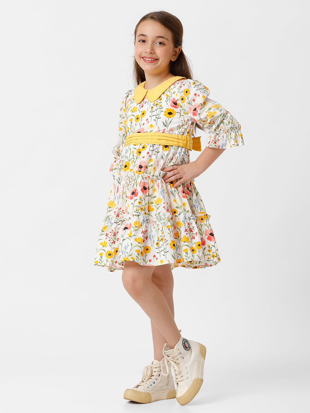 Girls Floral Printed Dress