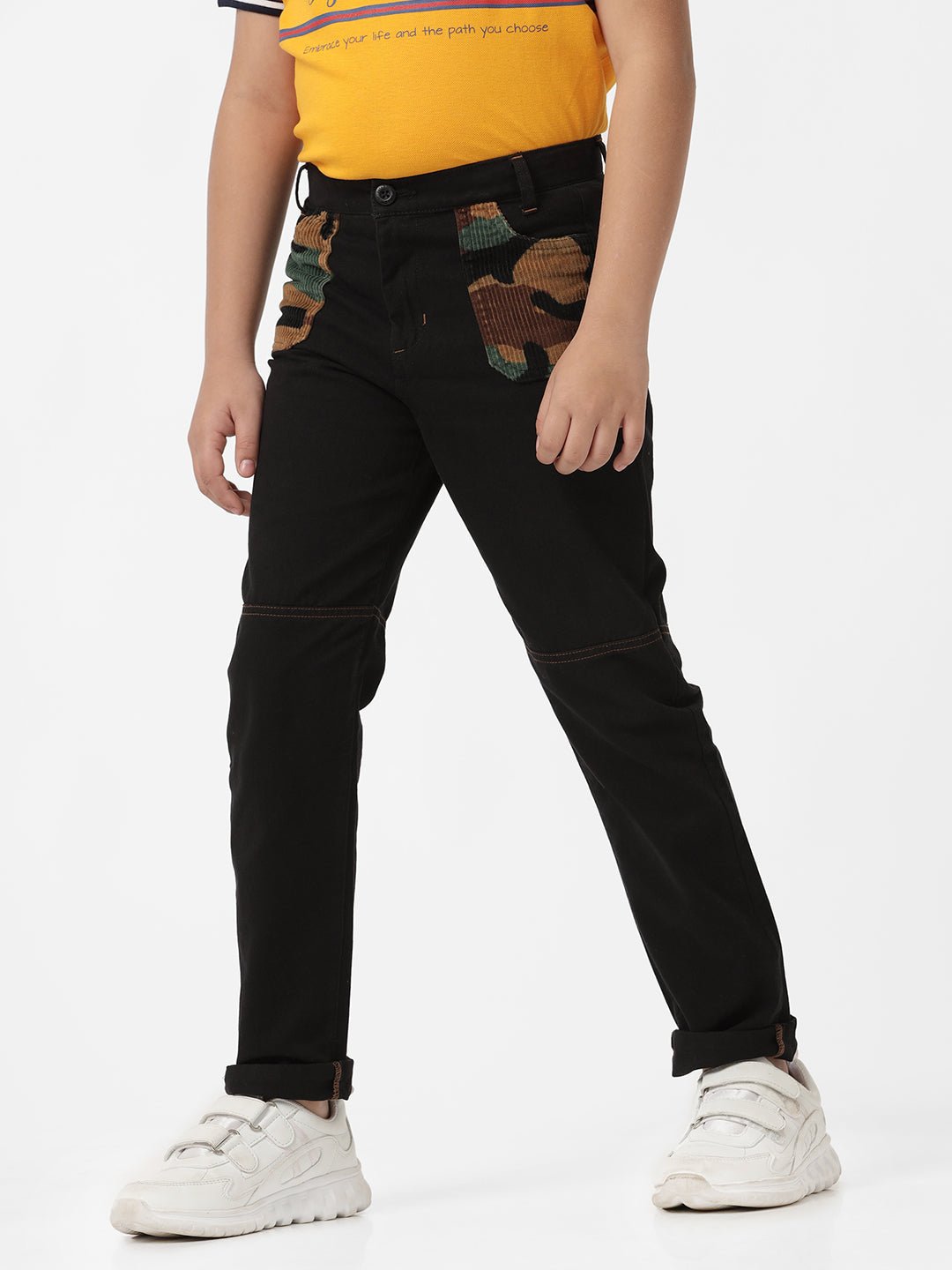 Boys Regular Fit Solid Trouser