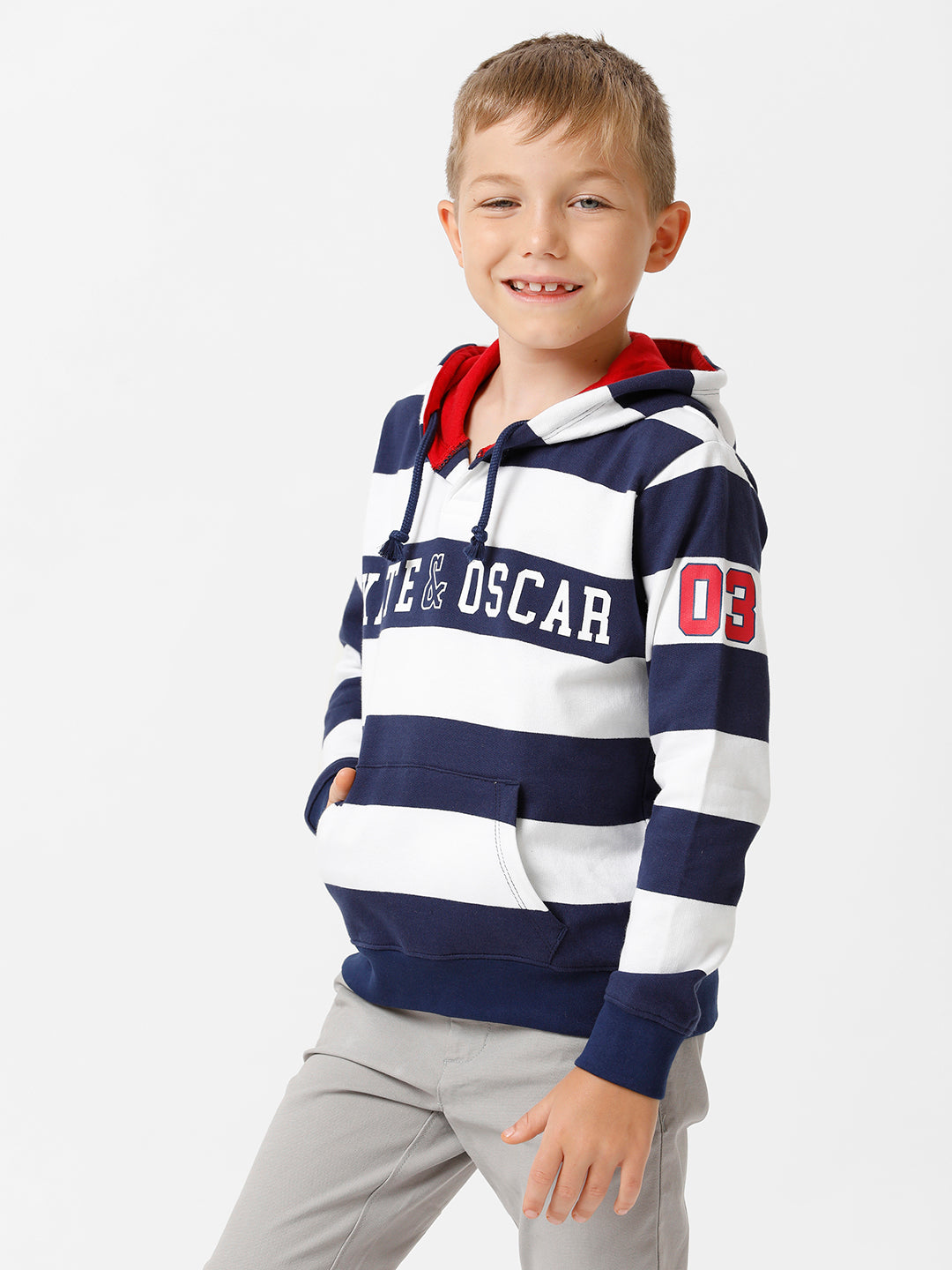 Boys Yarn dyed Hooded Sweatshirt