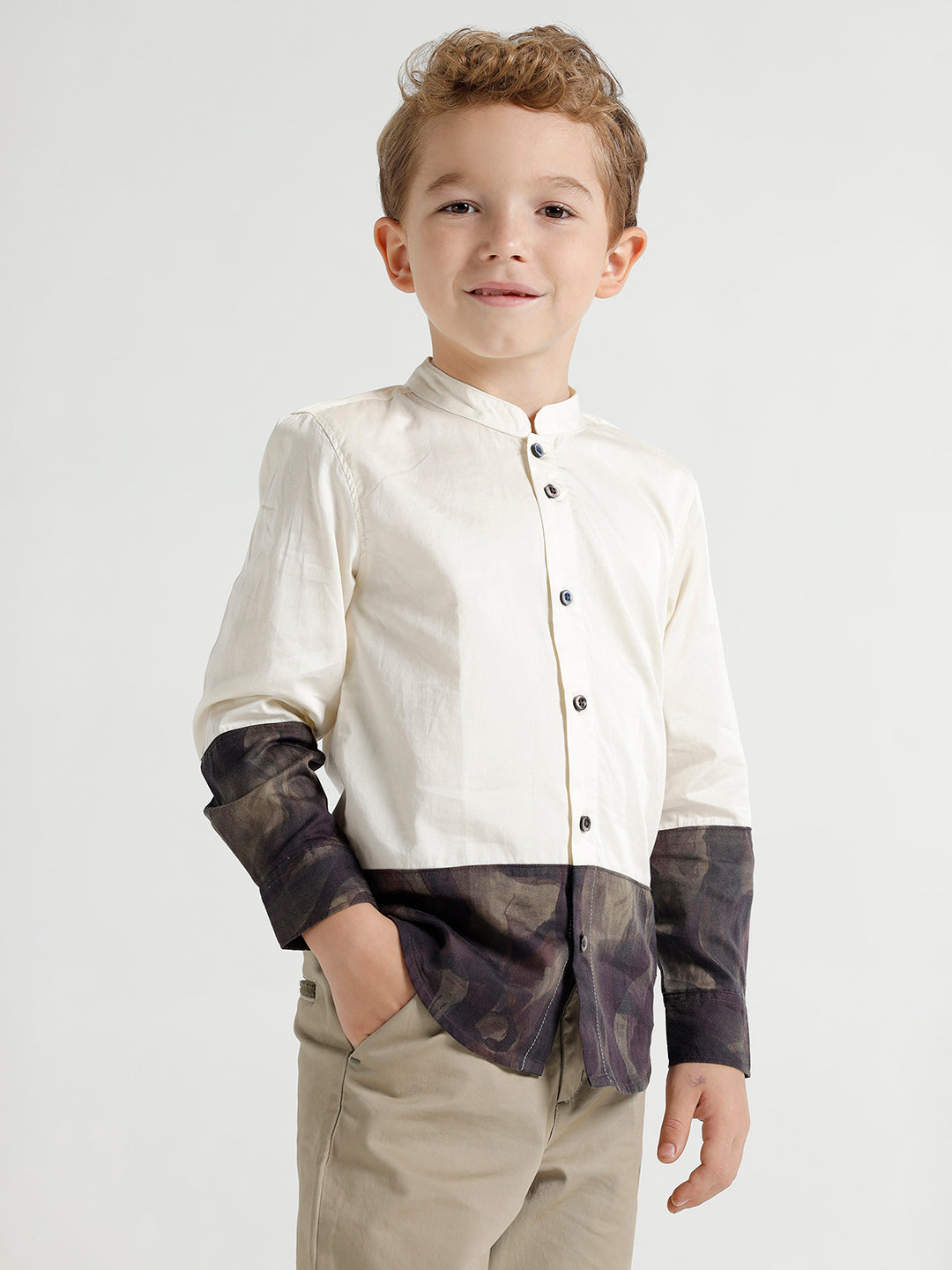 Boys Long sleeve panel shirt