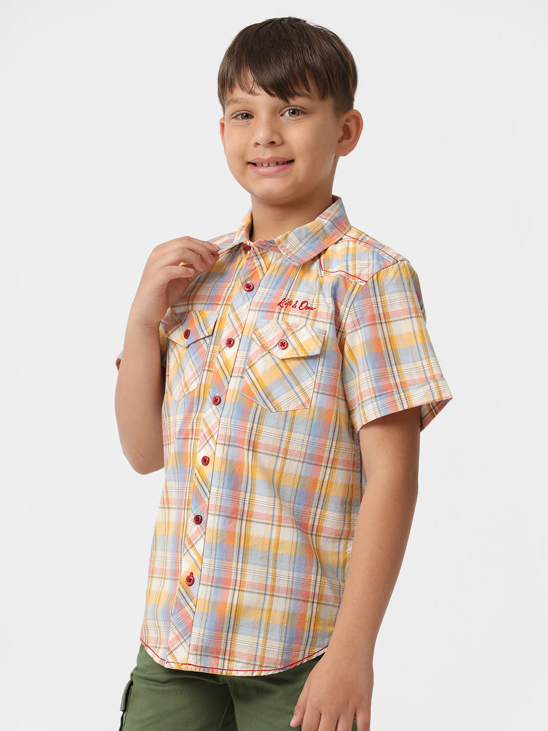 Boys Check shirt with Bias pockets