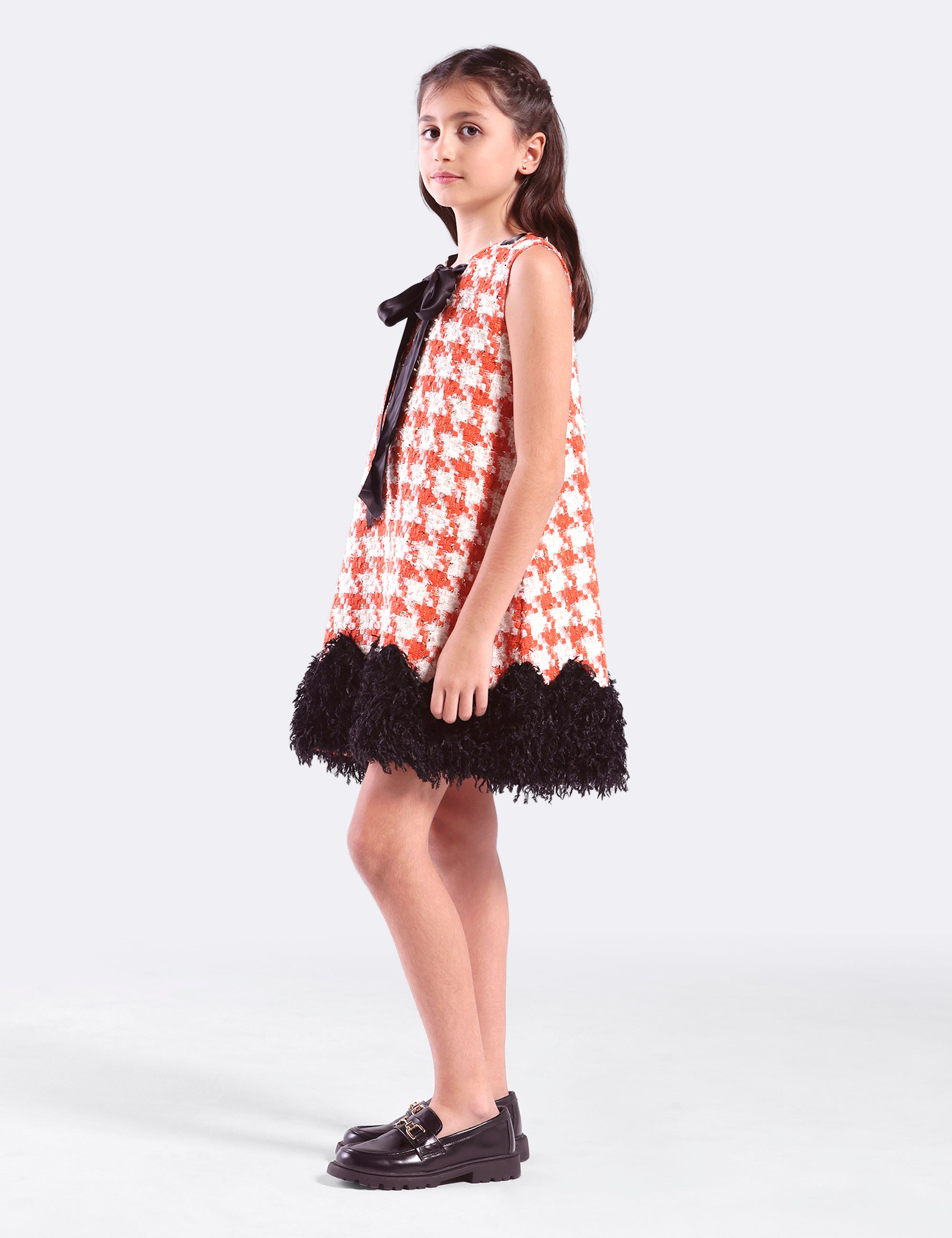 Girls Dress with Satin tape Bow