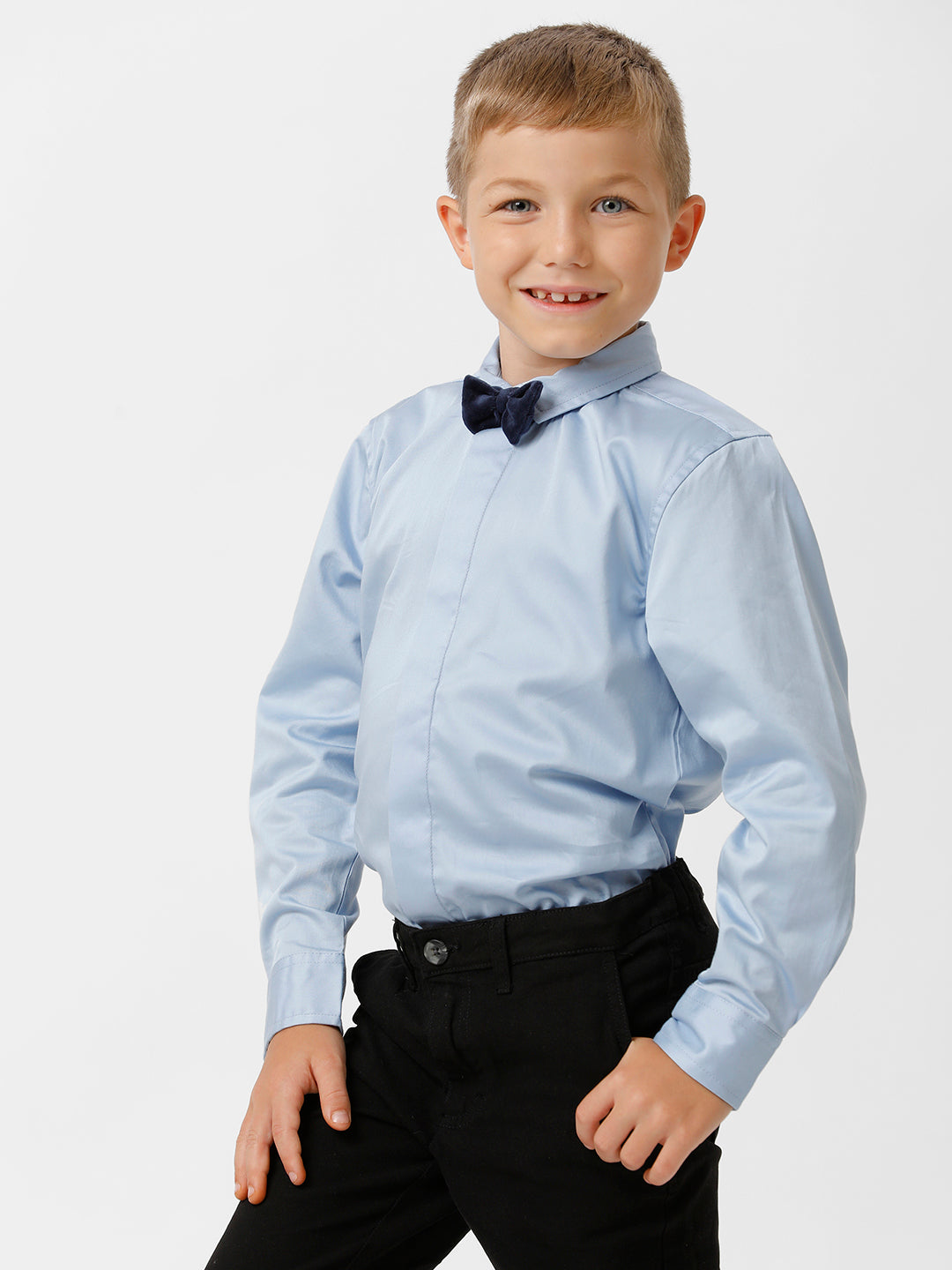 Boys Party Wear Shirt with Contrast Bow