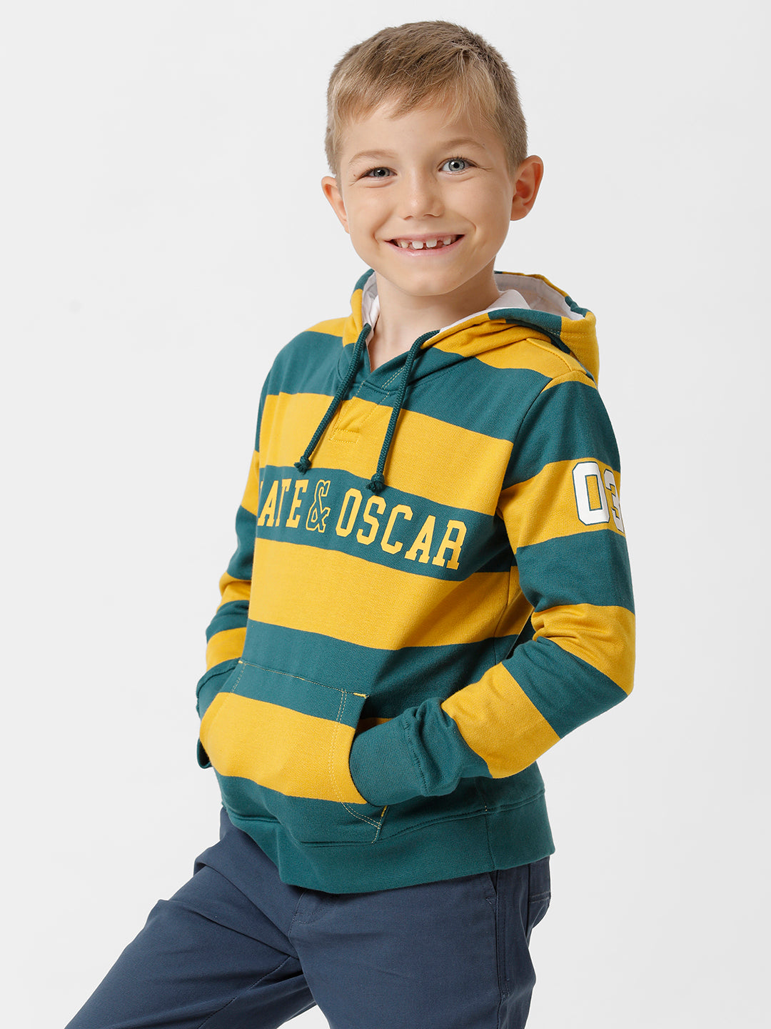 Boys Yarn dyed Hooded Sweatshirt