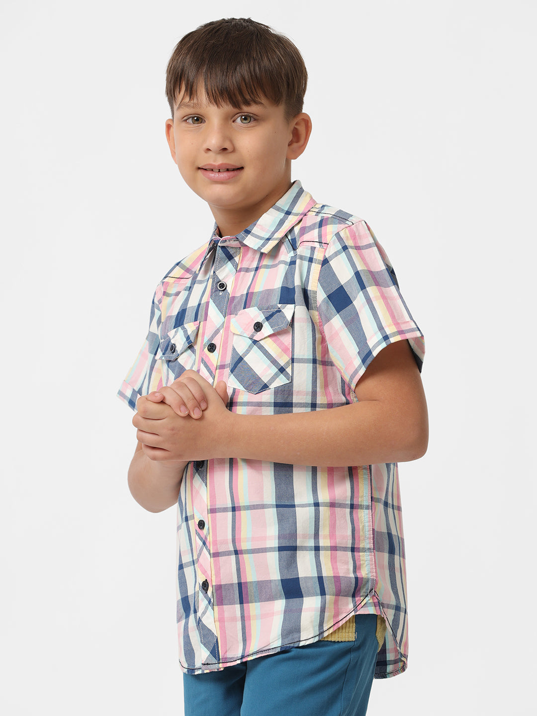 Boys Check shirt with Bias pockets