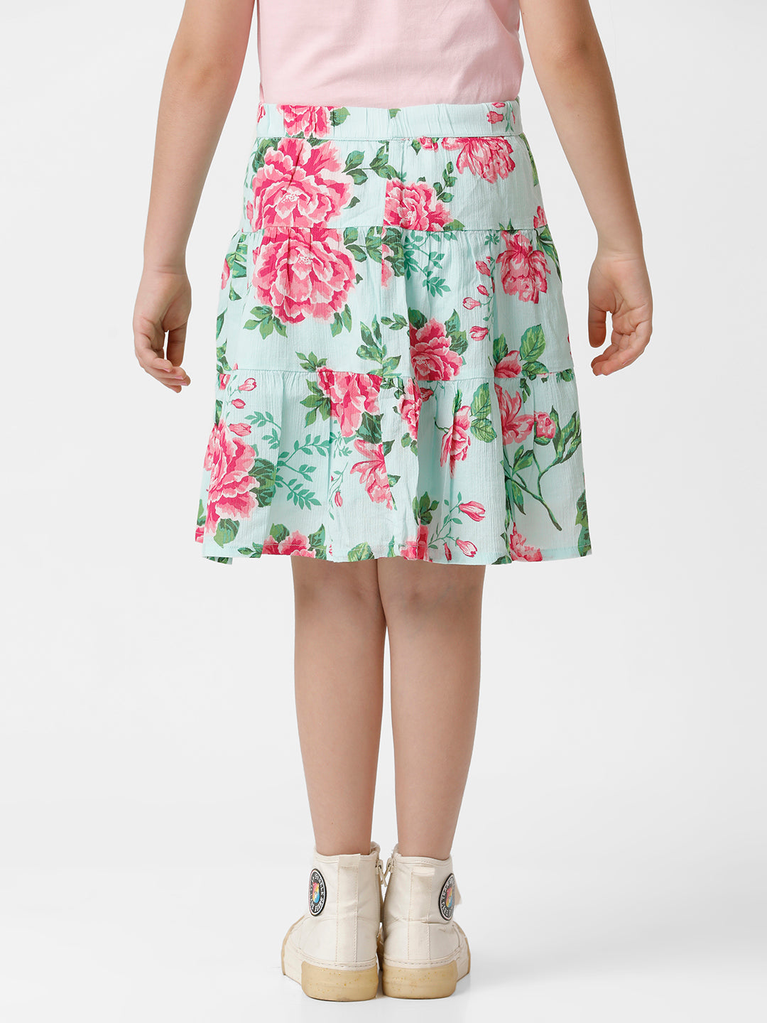 Girls Floral Printed Skirt