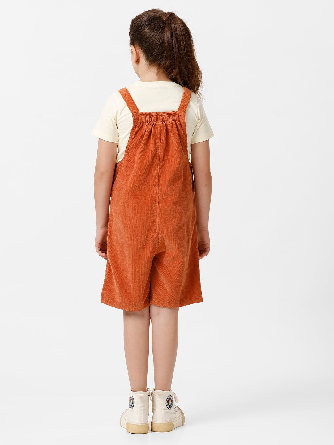 Girls Embroidered Corduroy Dungaree