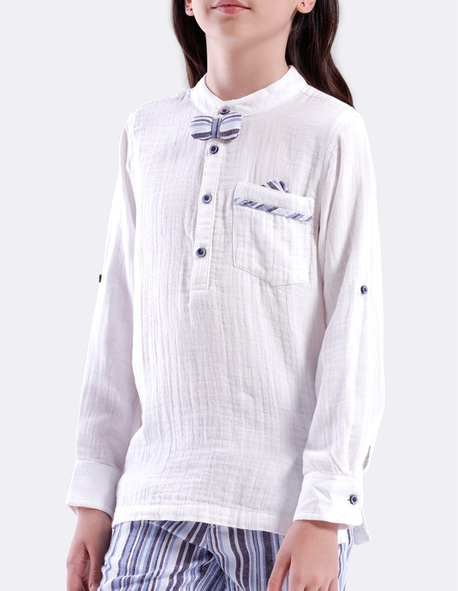 Unisex long sleeve shirt with bow