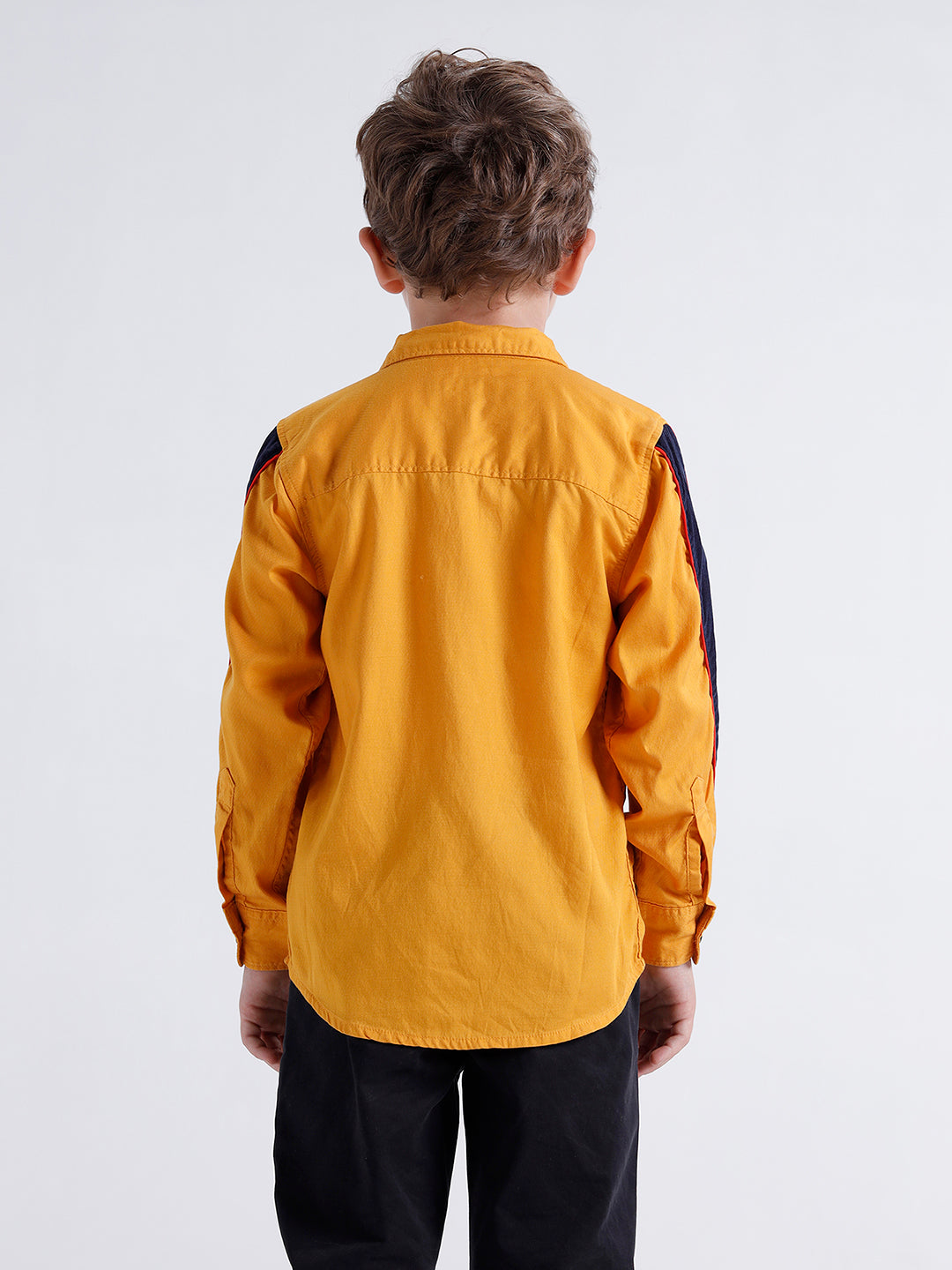 Boys Long sleeve shirt with contrast sleeve panel