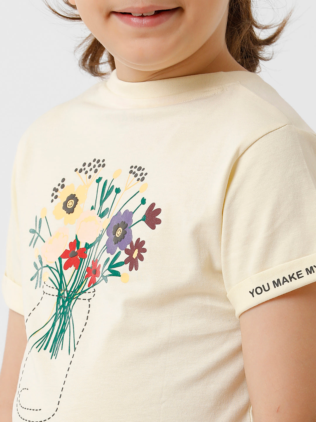 Girls Floral Embroidered T-shirt