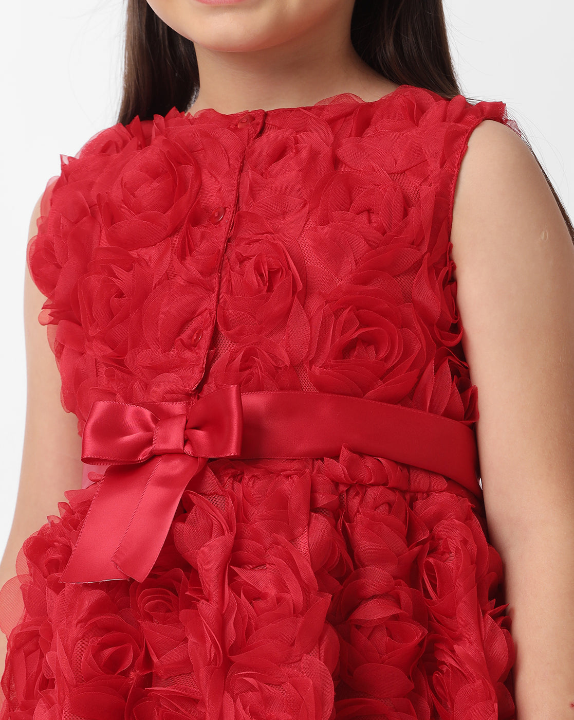 Girls 3D Rose Dress