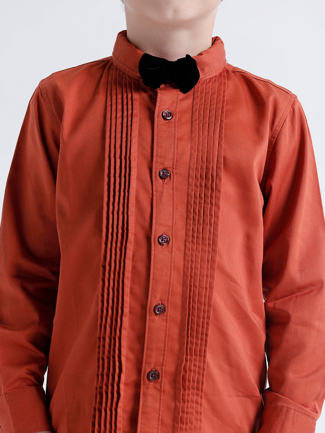 Boys Long sleeve shirt with Pintuck front
