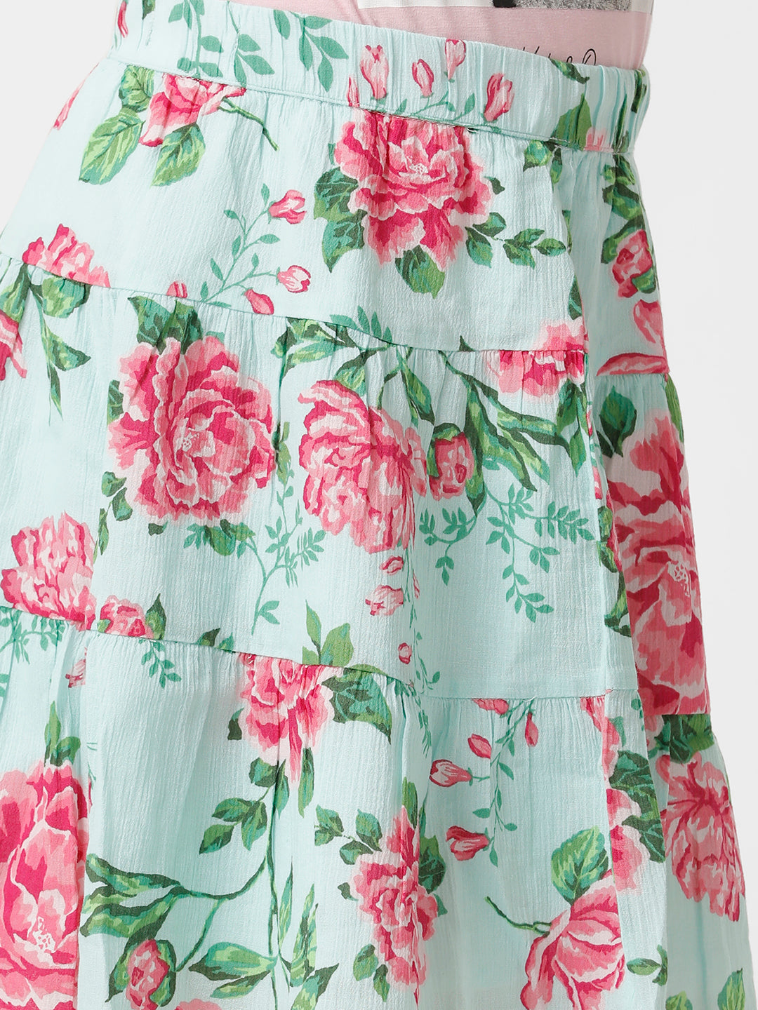 Girls Floral Printed Skirt