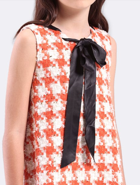 Girls Dress with Satin tape Bow