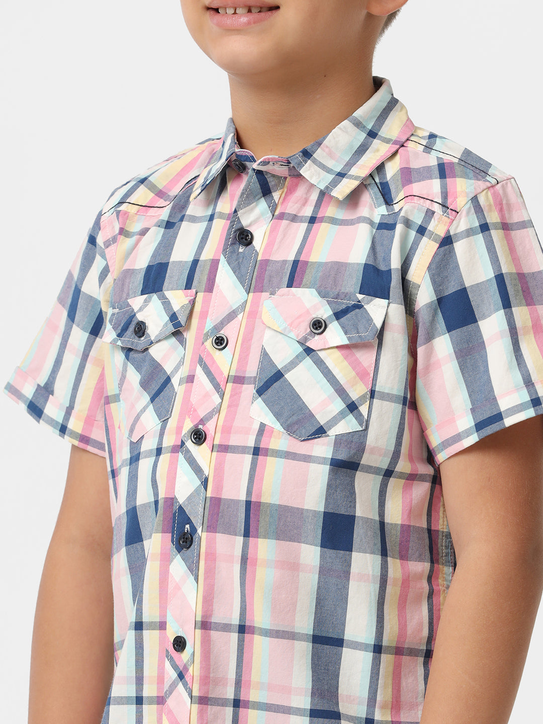 Boys Check shirt with Bias pockets