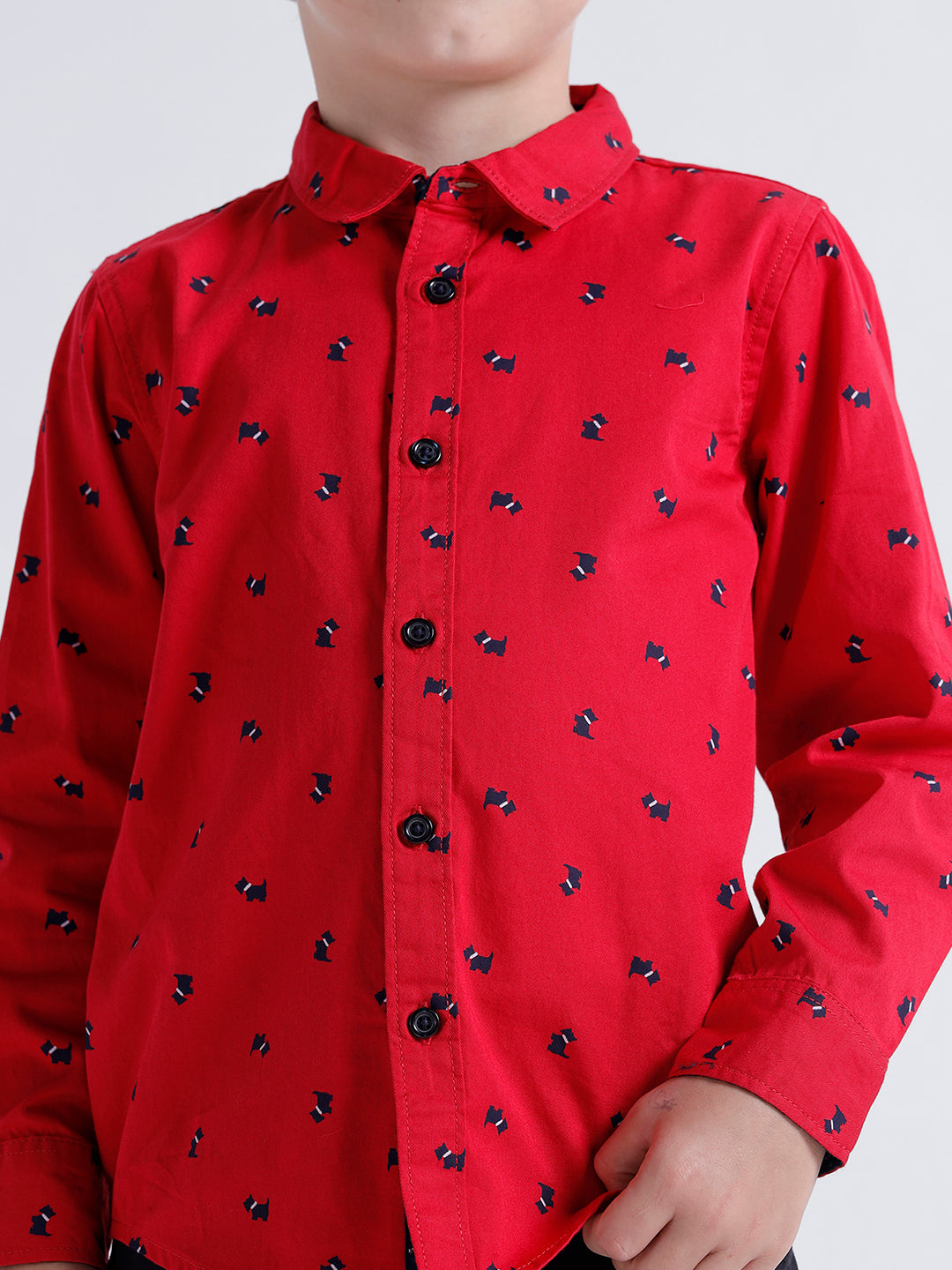 Boys Long sleeve shirt  with contrast trim fabric