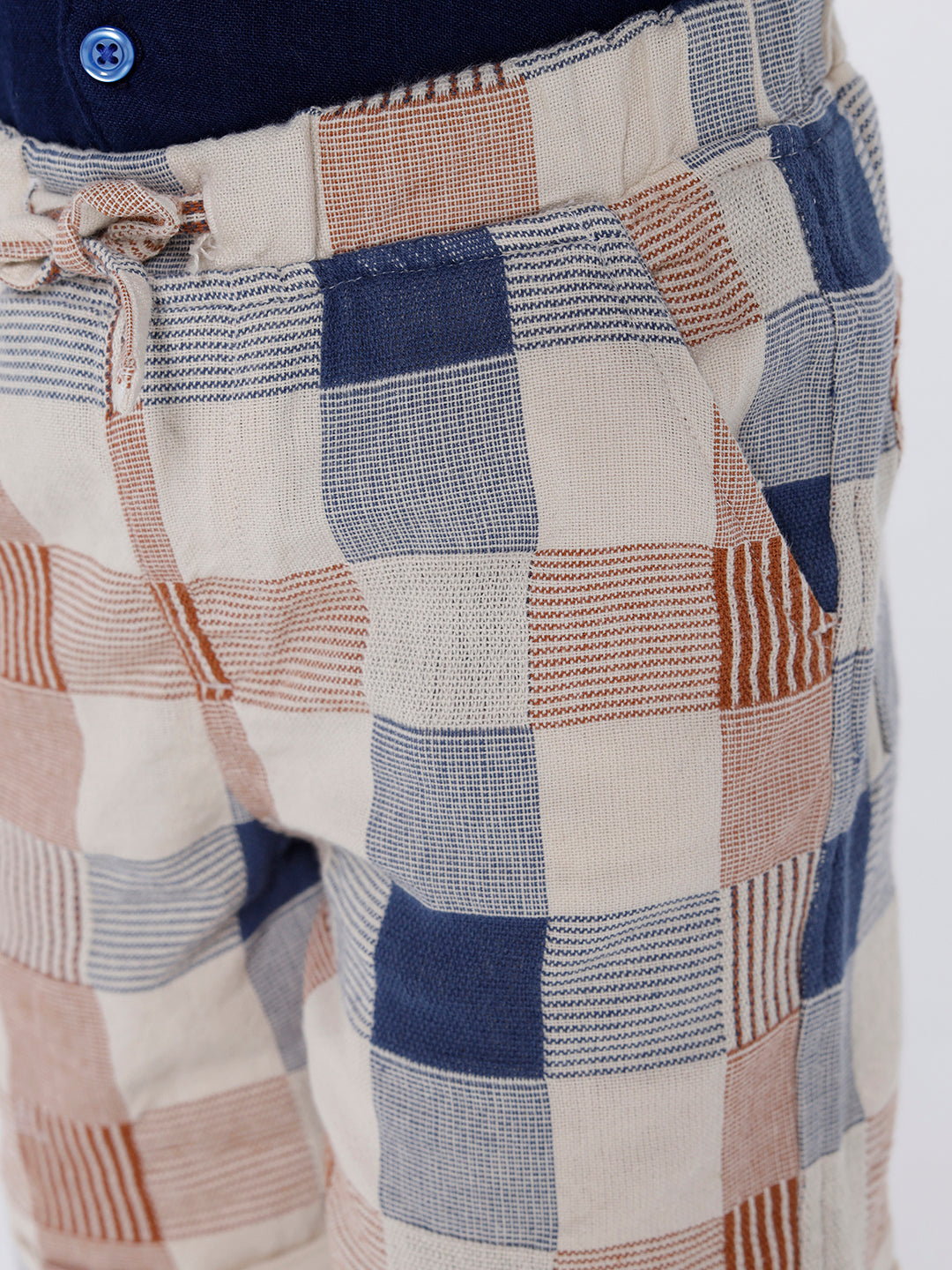 Boys elasticated printed check shorts