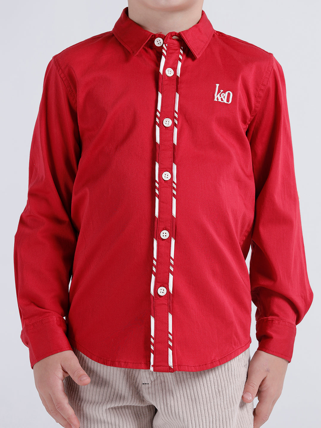 Boys Long sleeve shirt with contrast piping