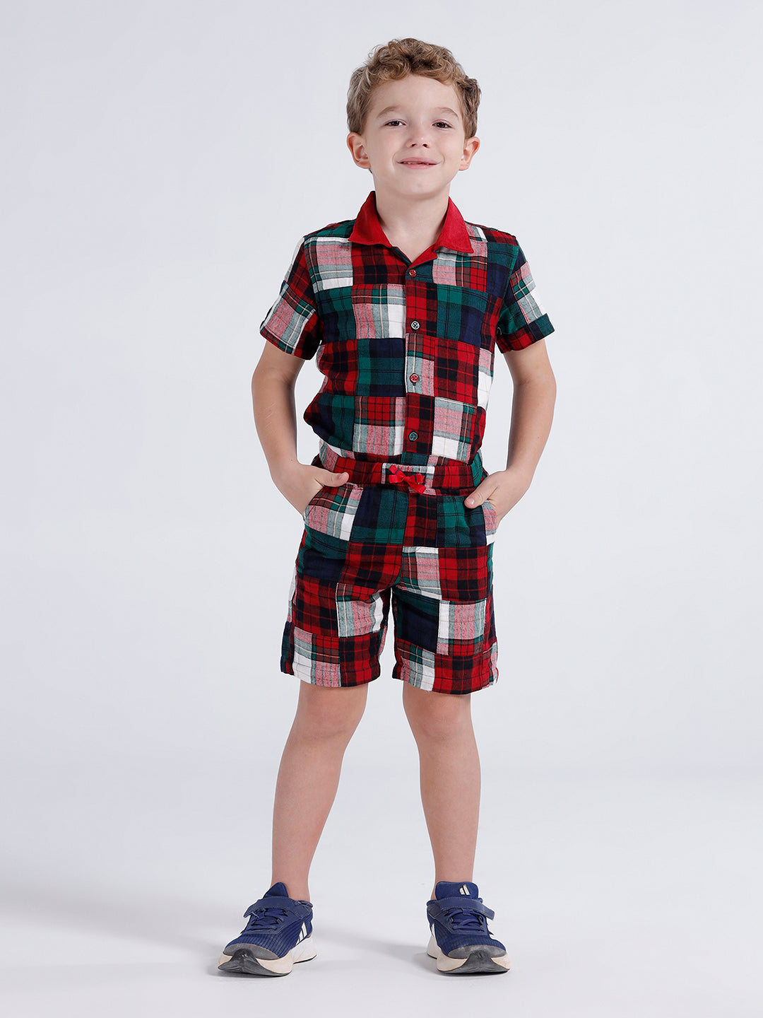 Boys Elasticated patchwork shorts