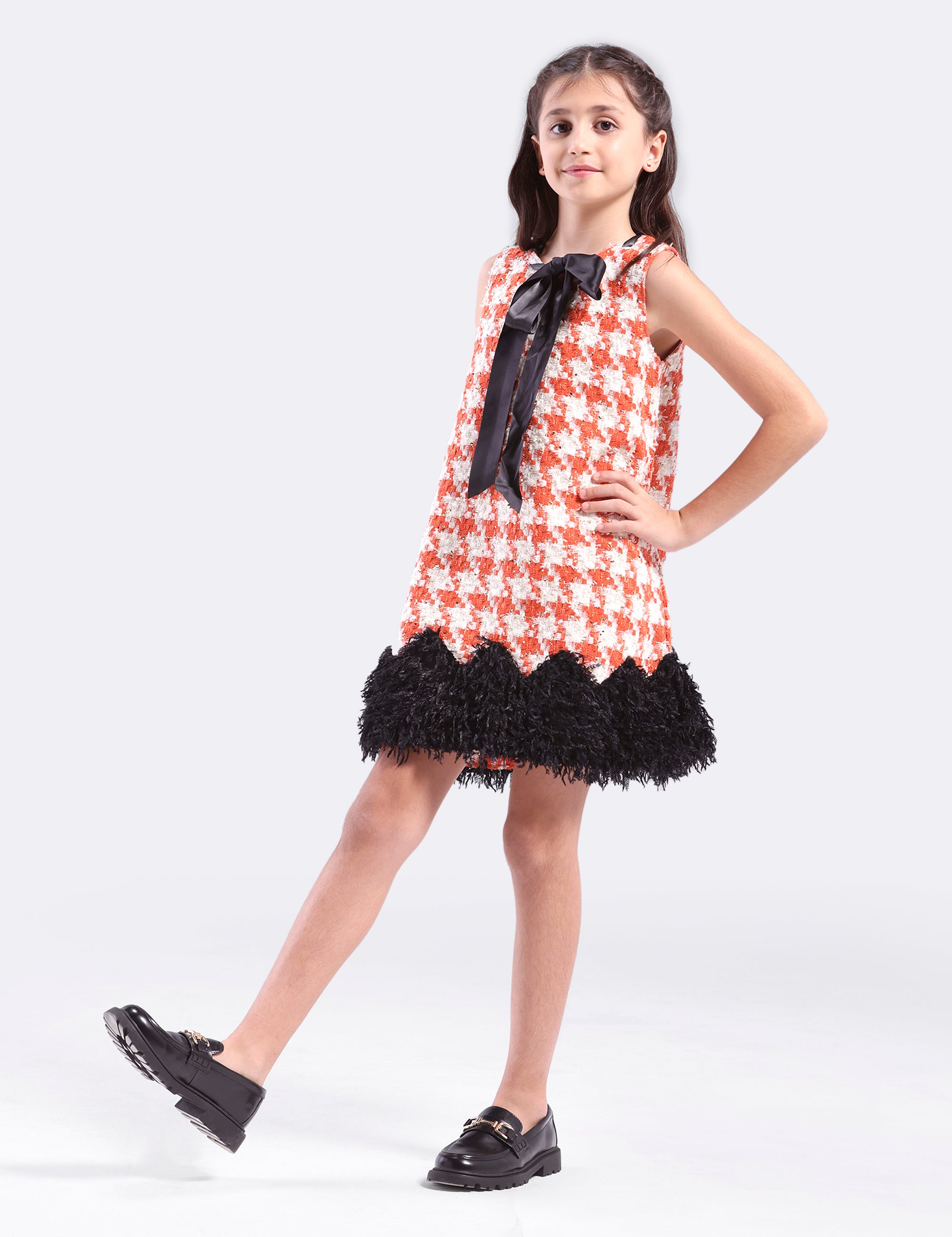 Girls Dress with Satin tape Bow