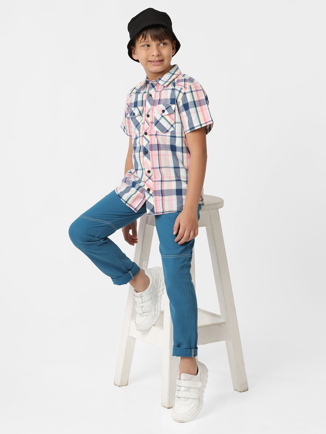 Boys Check shirt with Bias pockets