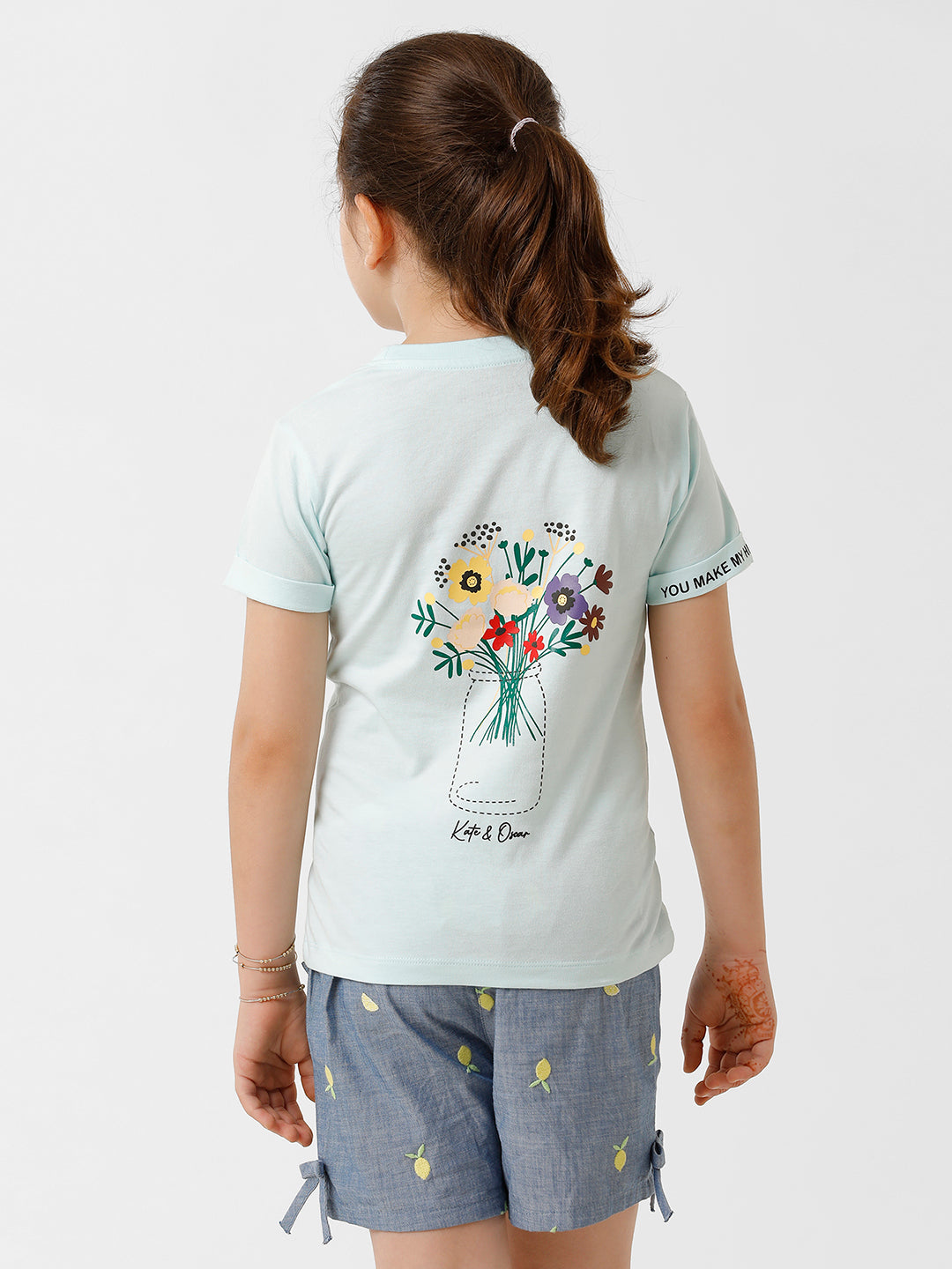 Girls Floral Embroidered T-shirt