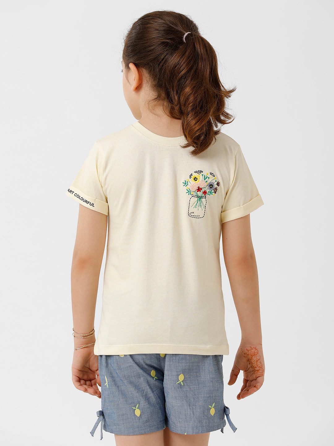 Girls Floral Embroidered T-shirt