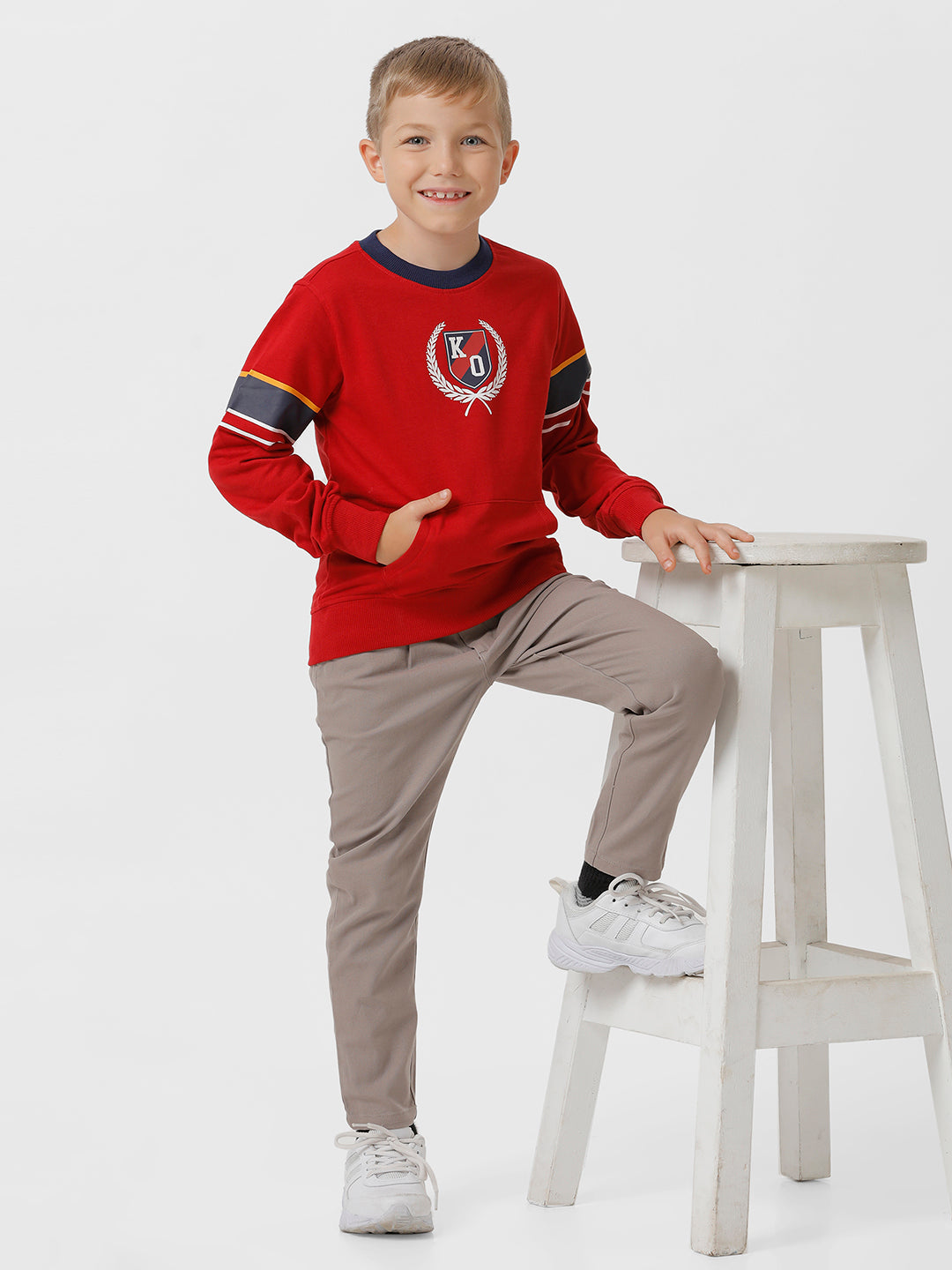 Boys Kangaroo Pocket Printed Sweatshirt