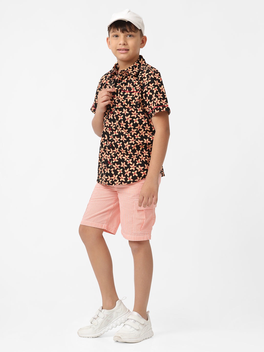 Boys seersucker striped Cargo shorts