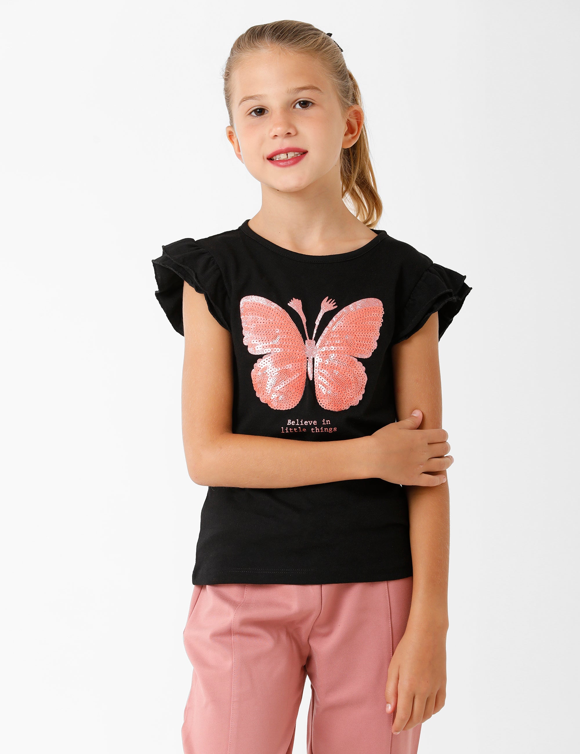 Bold Butterfly Black T-Shirt